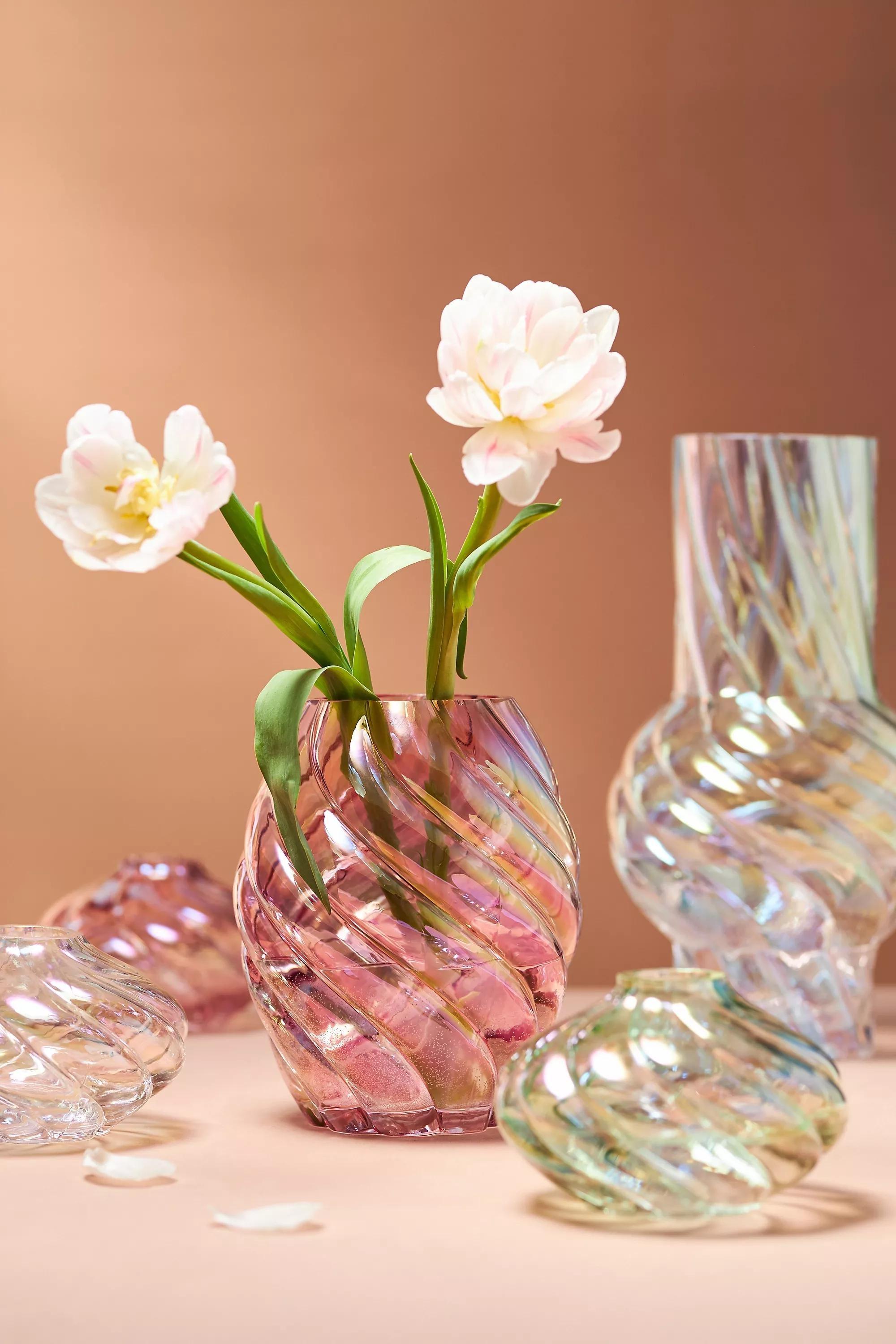Corinne Twisted Glass Vase, Green, , large image number 2