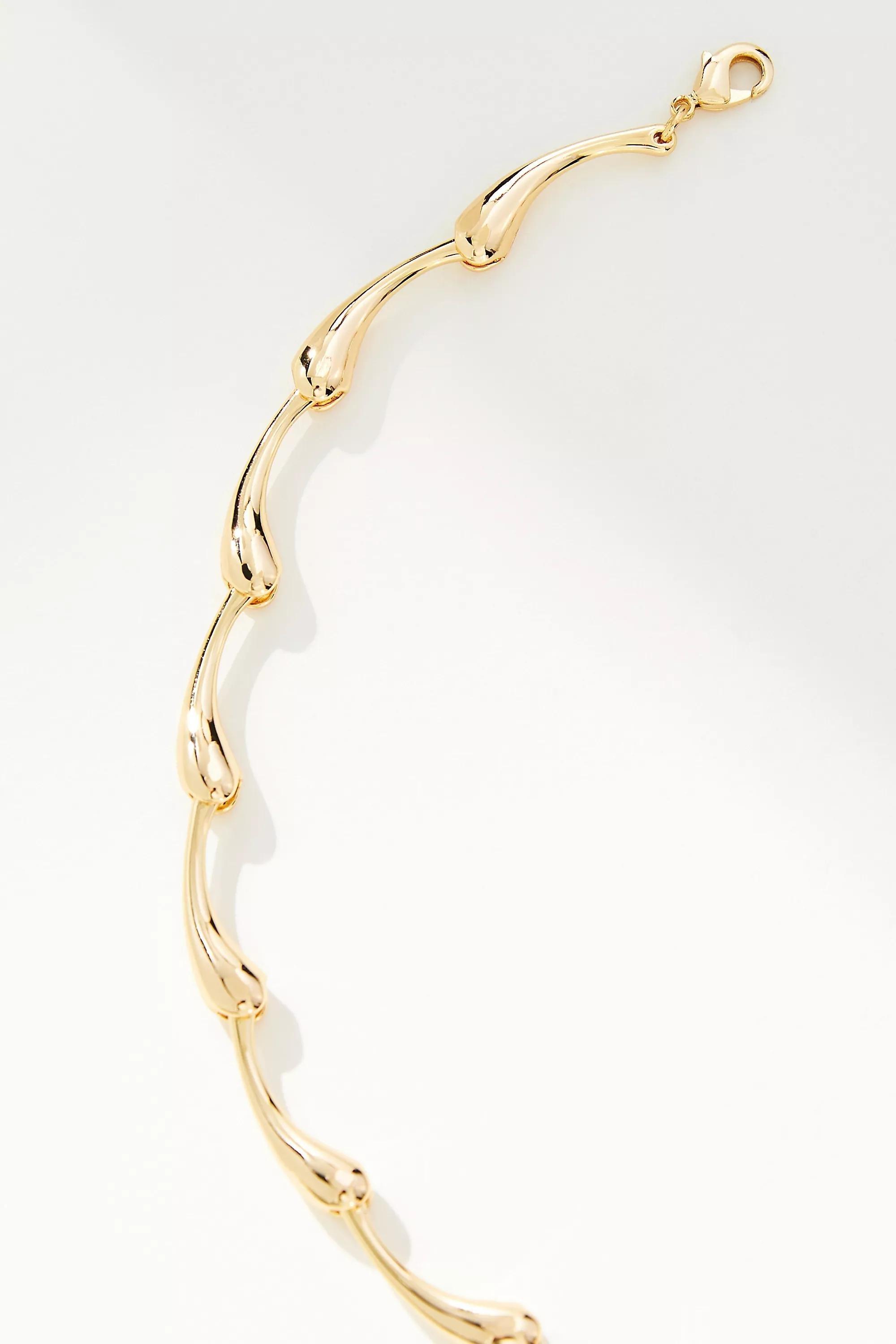 Waterdrop Chain Necklace, Gold-Plated, A501_0070, large image number 1