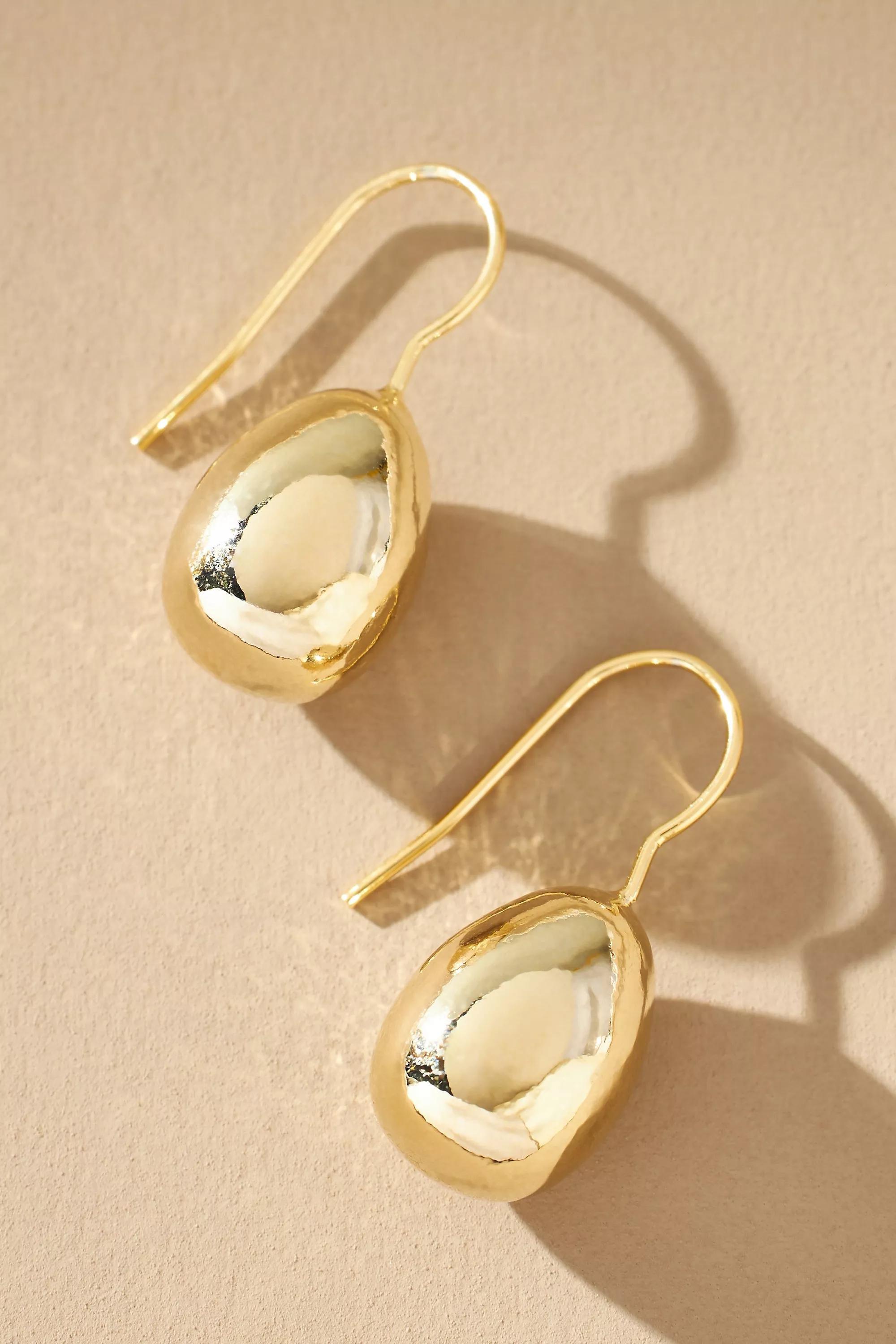 Chunky Drop Threader Earrings, Gold-Plated, A501_0070, large image number 0