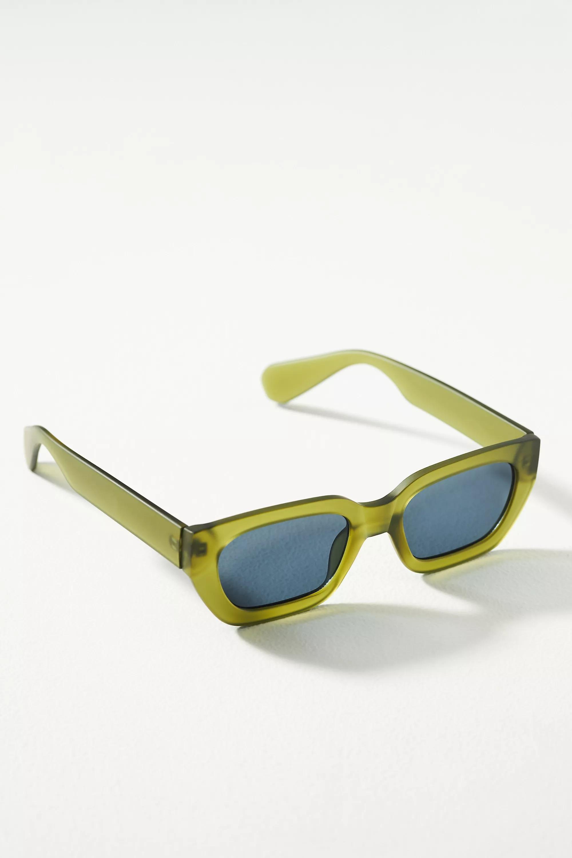 Anthropologie - Matte Boards Rectangle Sunglasses, Green