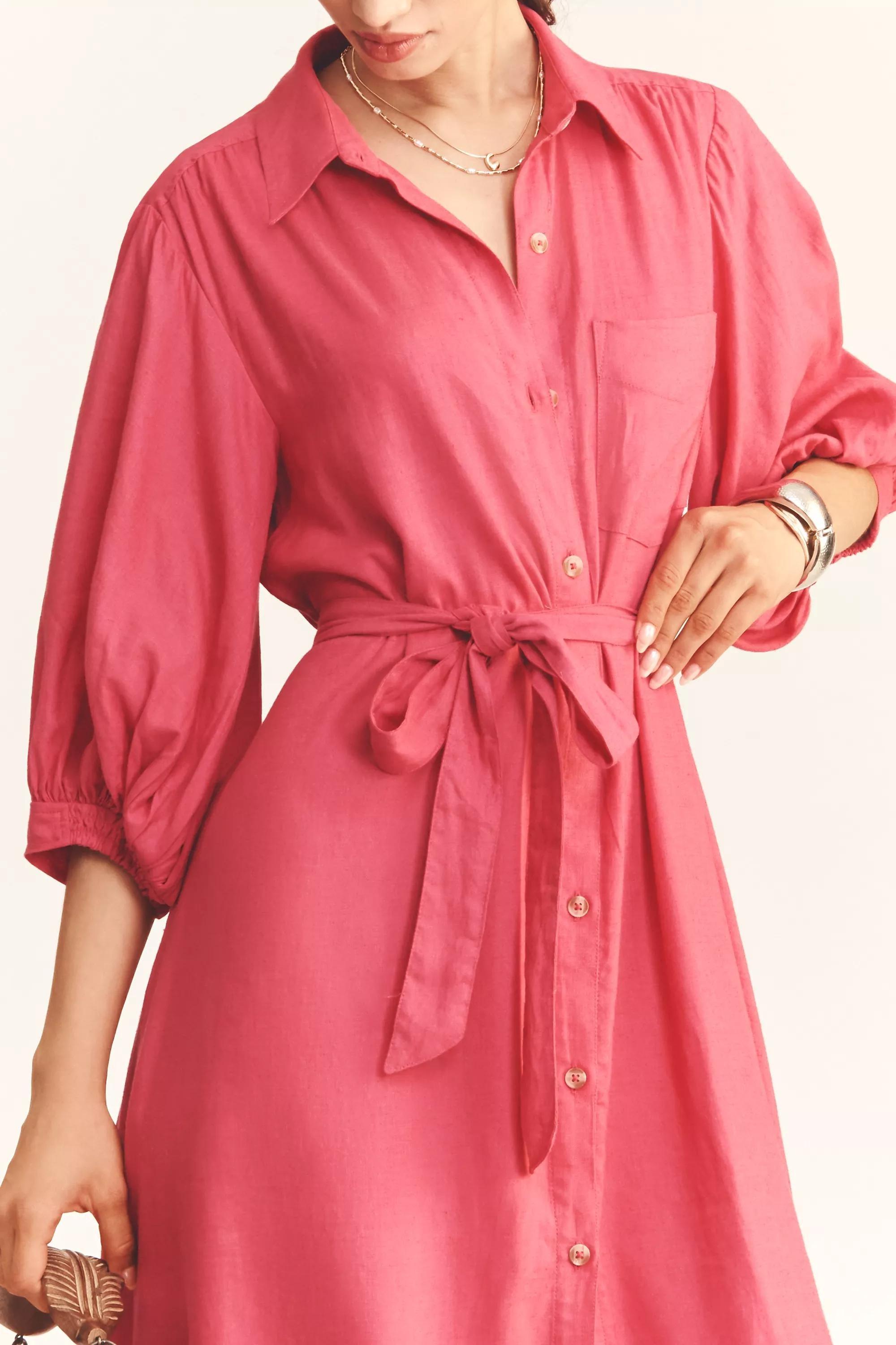 By Maeve Button-Front Belted Wrap Maxi Dress, Red, , large image number 1