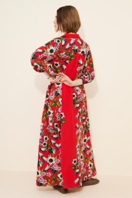 Maeve Button-Front Belted Wrap Maxi Dress, Red, Red, large image number 3