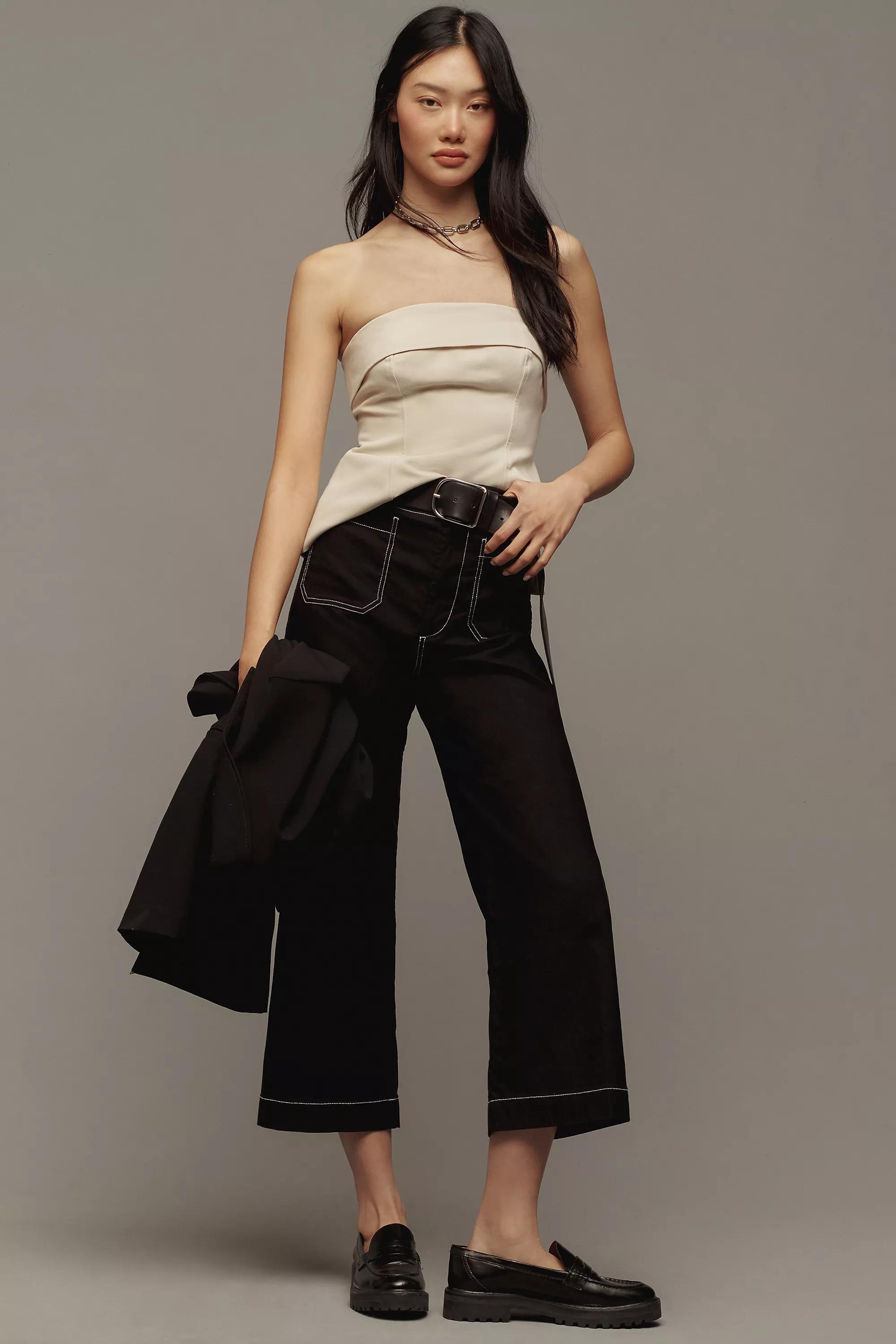 Anthropologie Plain Casual Trousers, Black, , large image number 2