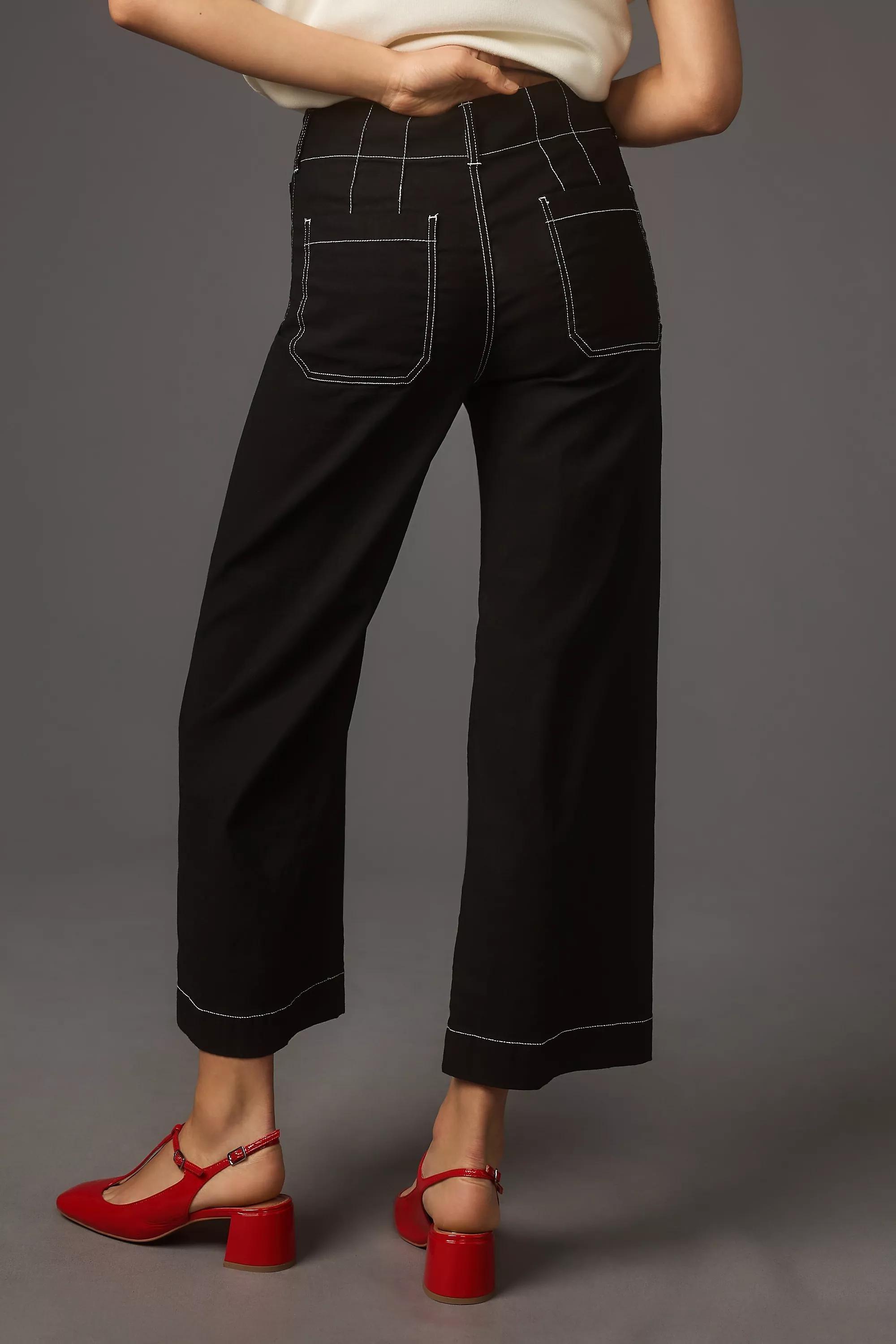 Anthropologie Plain Casual Trousers, Black, , large image number 4
