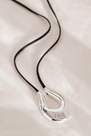 Anthropologie - Structural U-Pendant Velvet Cord Necklace, Silver