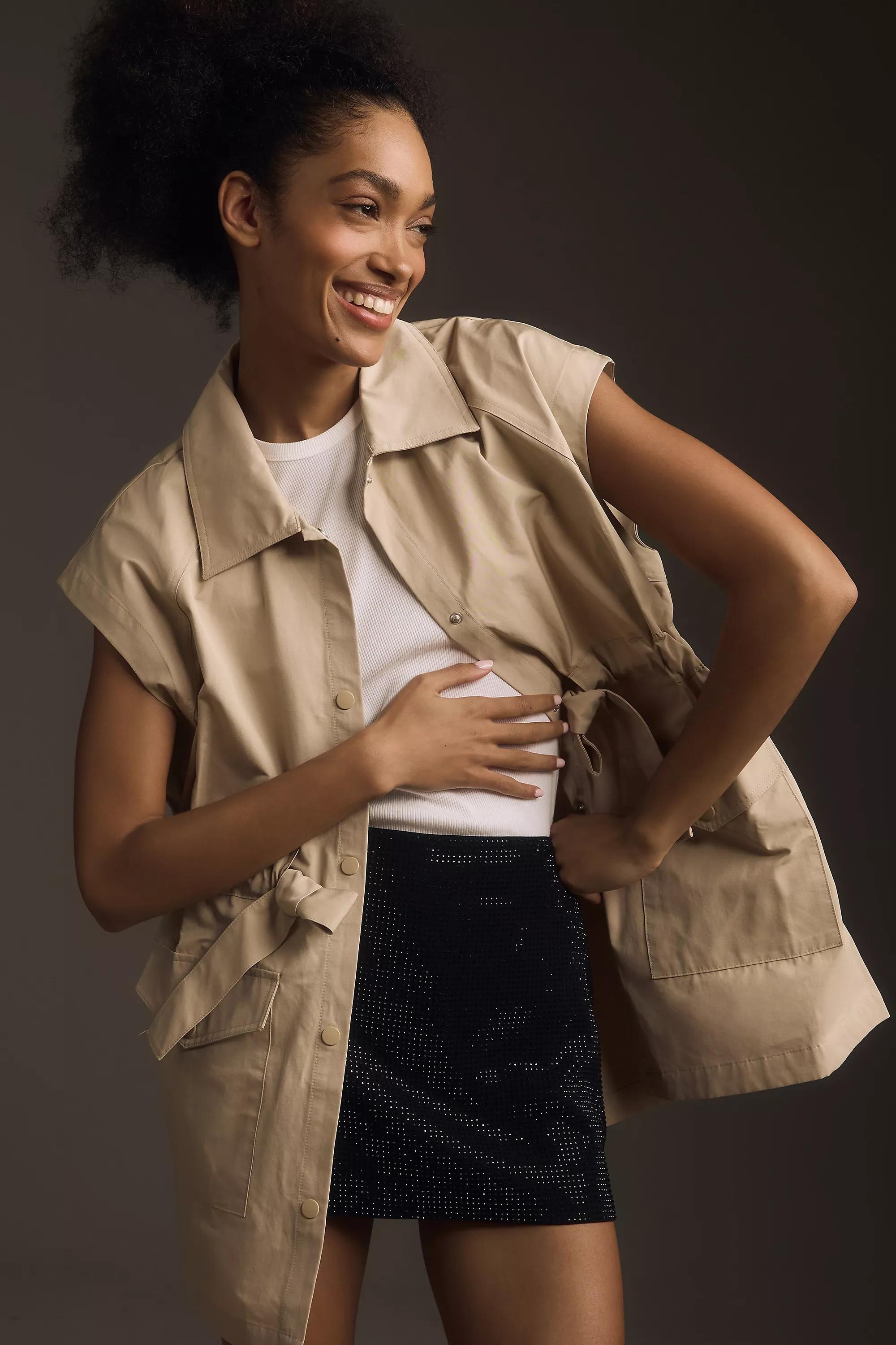 Long Safari Utility Vest, Beige, , large image number 0