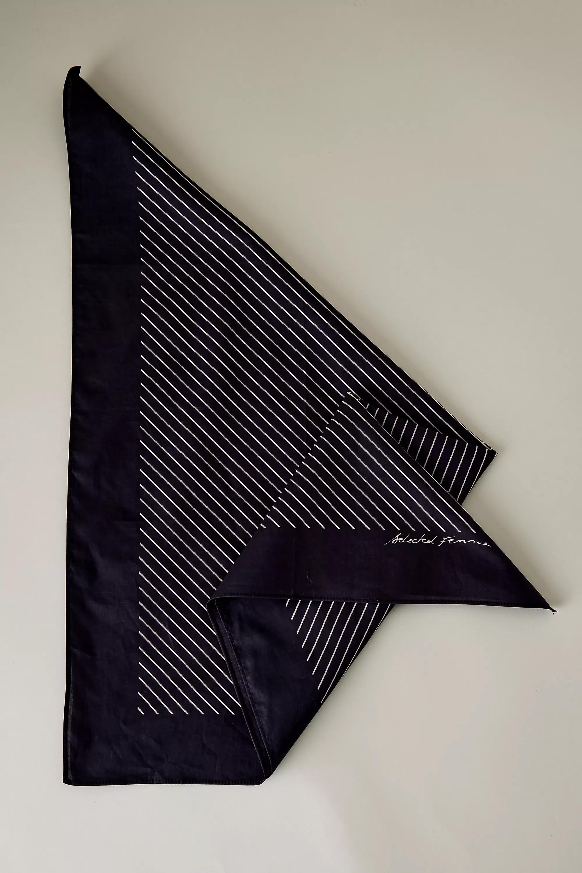 Femme Mio Small Cotton Scarf, Black, A501_0001, large image number 0