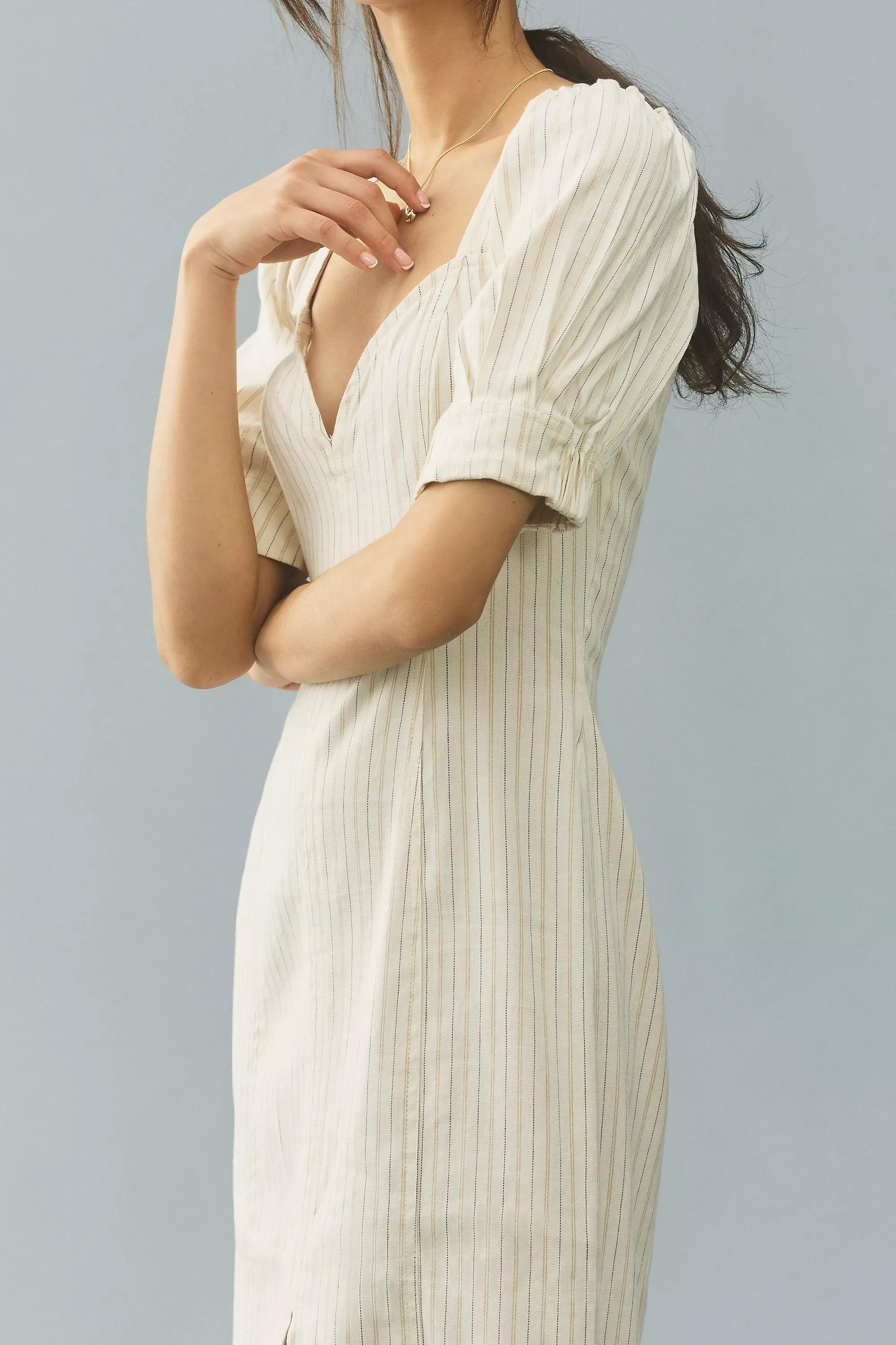 Anthropologie Ribbed Romantic Midi, Cream, , large image number 1