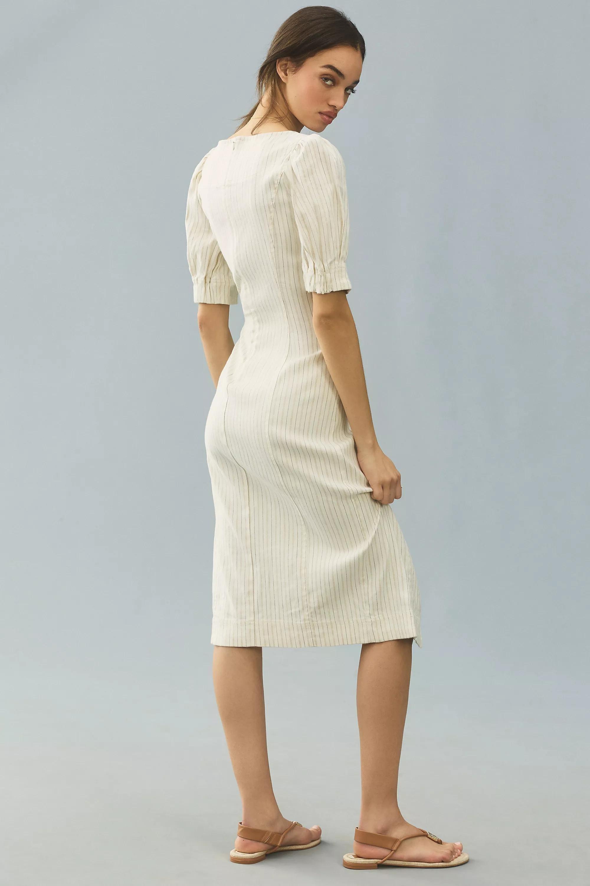 Anthropologie Ribbed Romantic Midi, Cream, , large image number 2