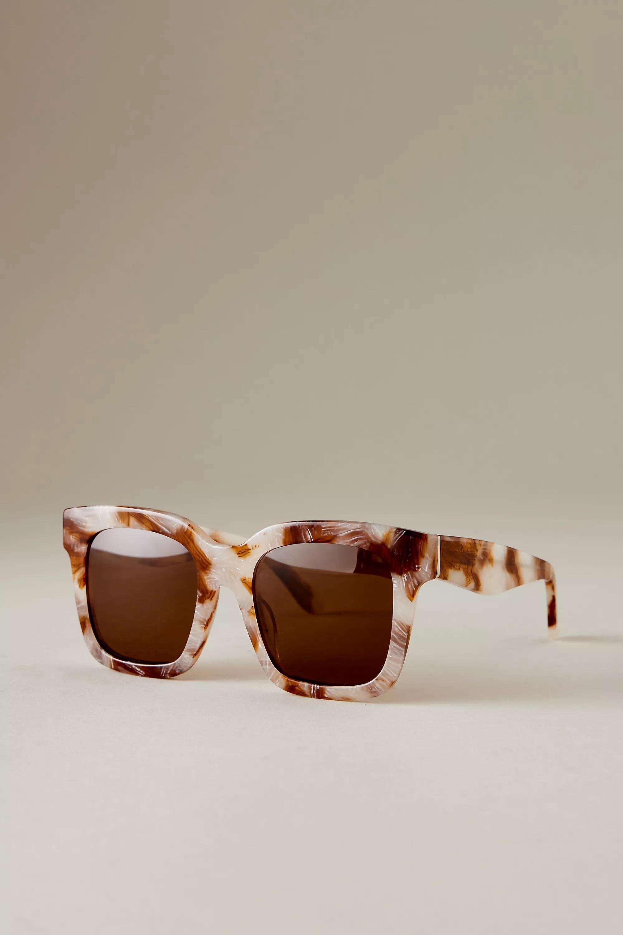 The Betsy Oversized Polarised Sunglasses, Beige, A501_0014, large image number 0