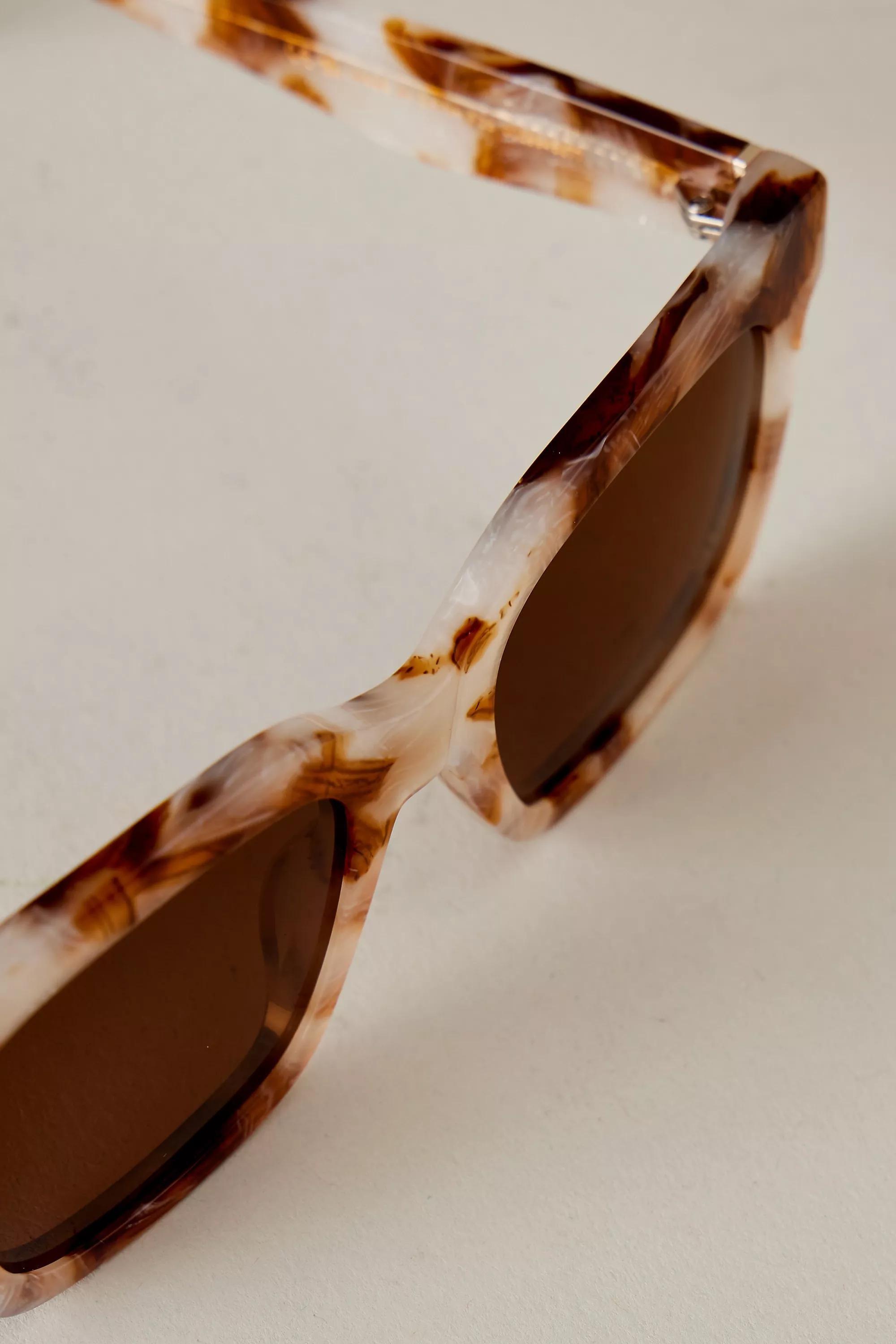 The Betsy Oversized Polarised Sunglasses, Beige, A501_0014, large image number 2