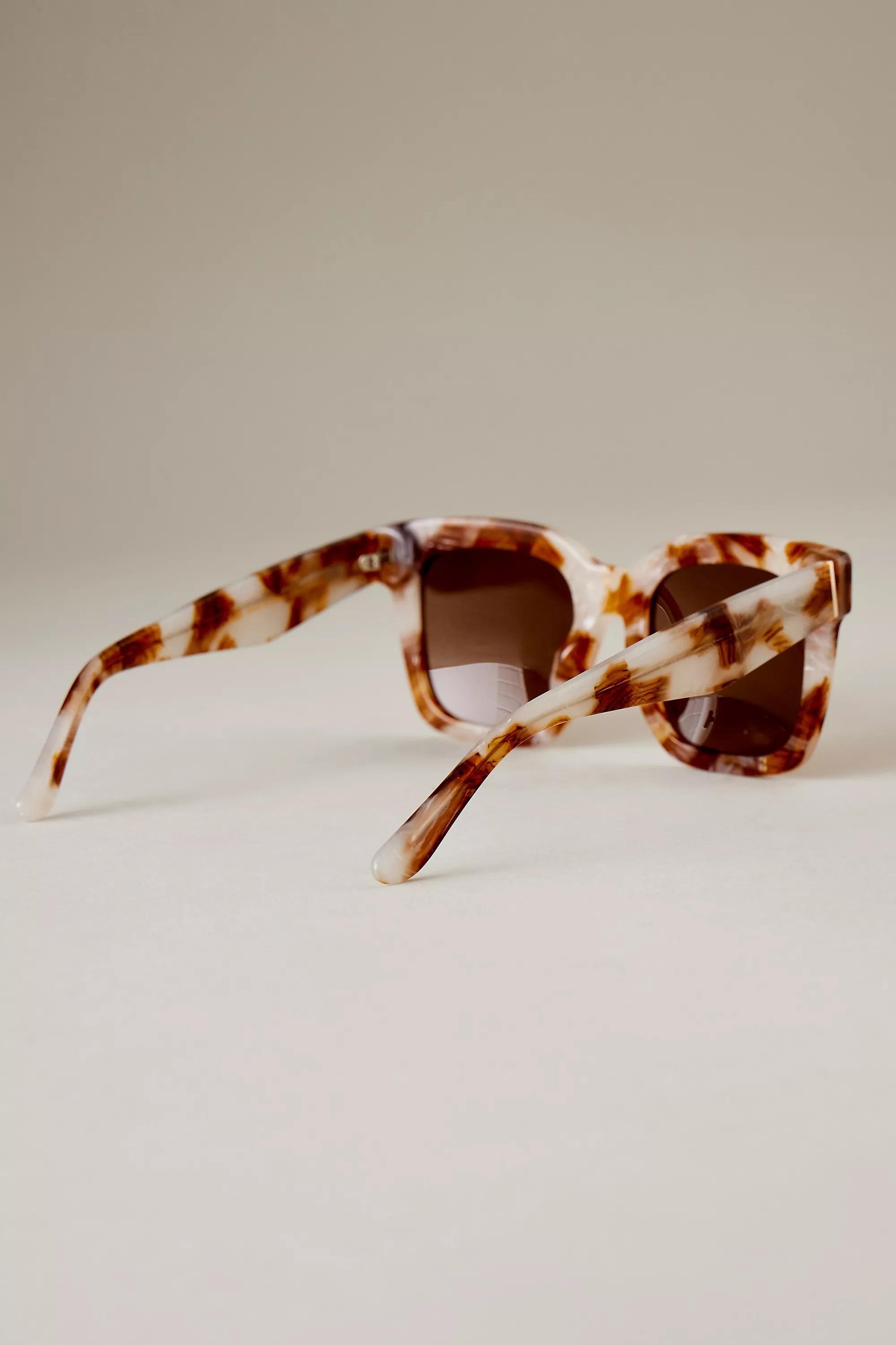 The Betsy Oversized Polarised Sunglasses, Beige, A501_0014, large image number 4