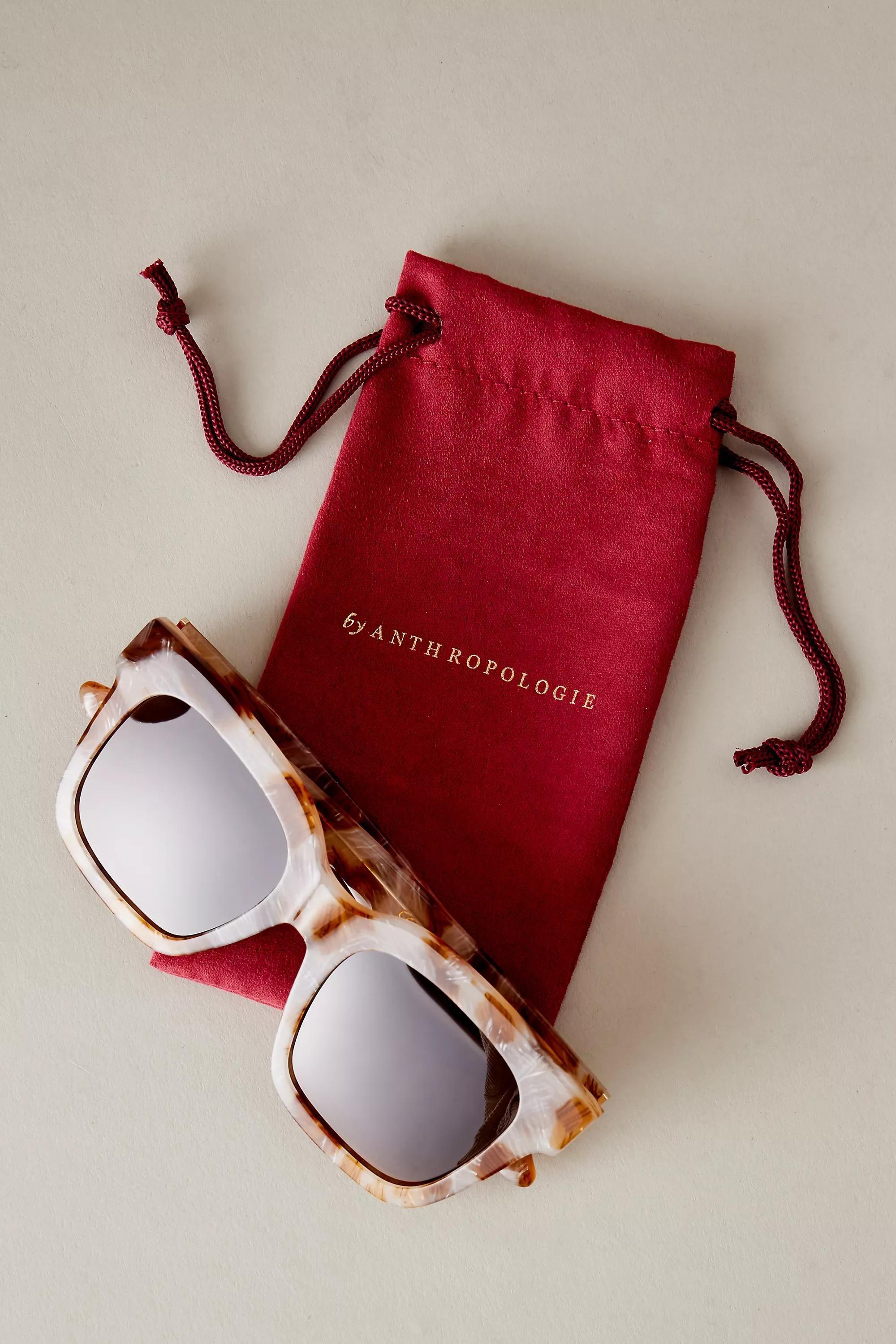 The Betsy Oversized Polarised Sunglasses, Beige, A501_0014, large image number 5