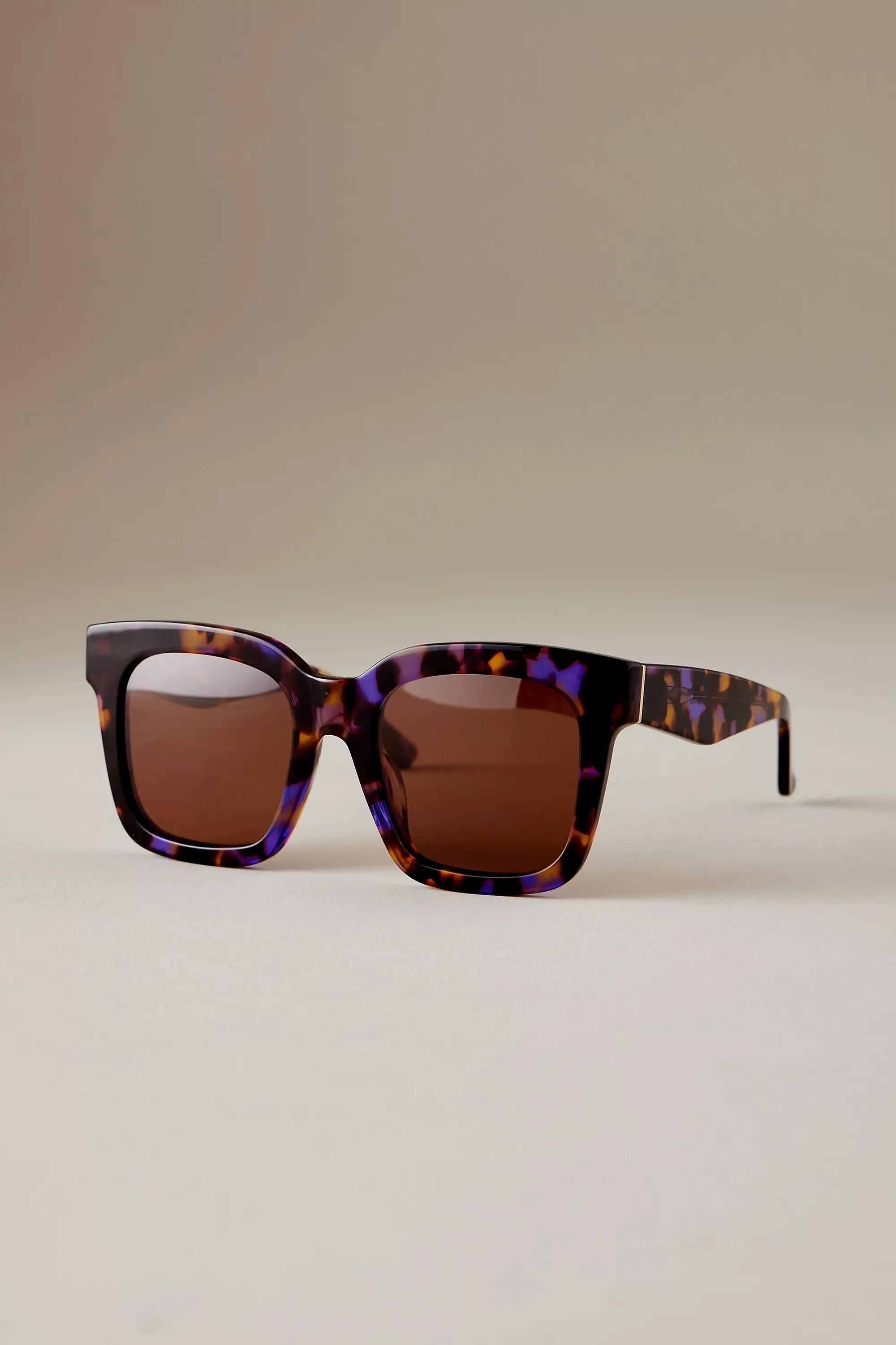 The Betsy Oversized Polarised Sunglasses, Brown, A501_0020, large image number 0