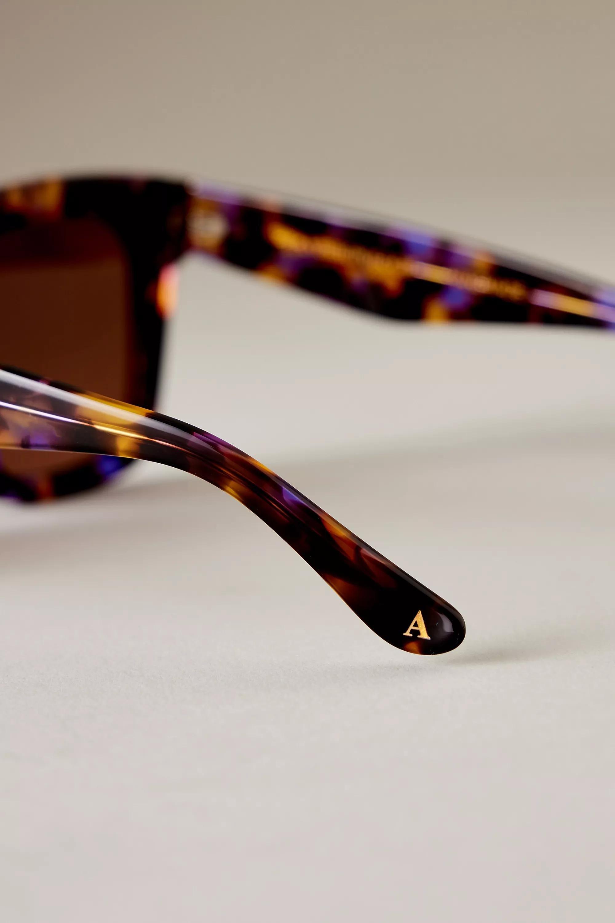 The Betsy Oversized Polarised Sunglasses, Brown, A501_0020, large image number 2