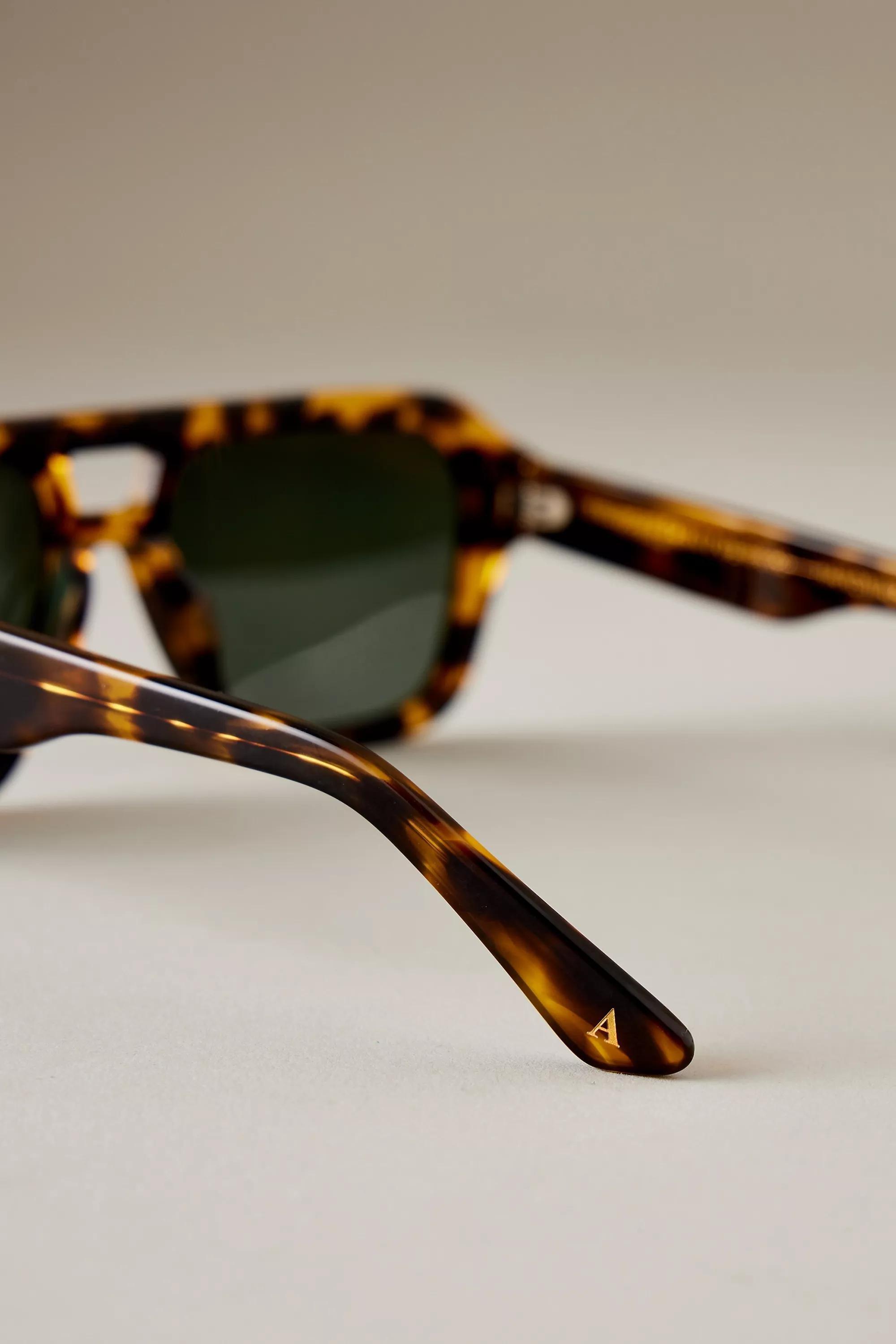 By Anthropologie The Eloise Aviator Polarised Sunglasses, Brown, A501_0020, large image number 4