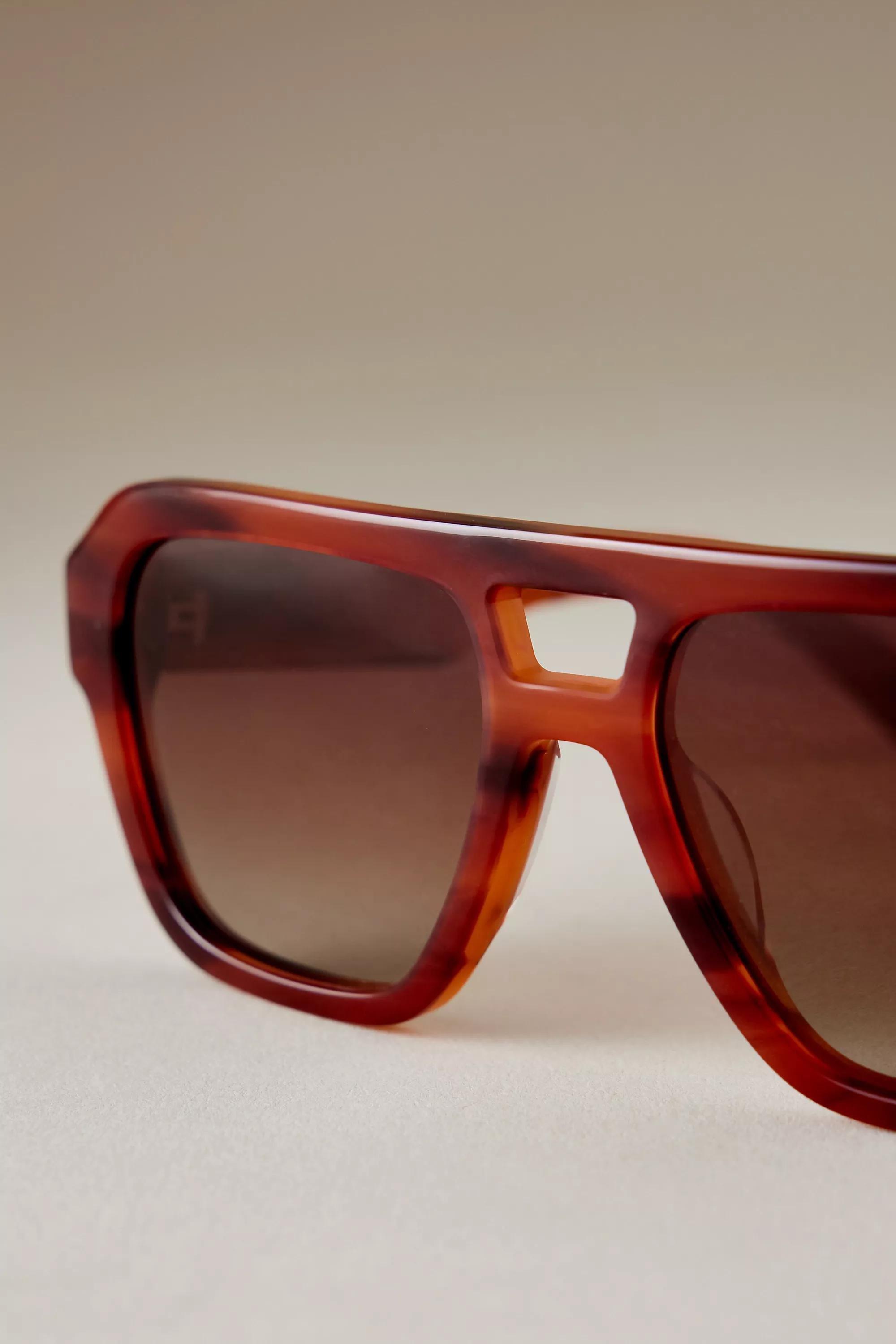 The Eloise Aviator Polarised Sunglasses, Orange, A501_0081, large image number 3