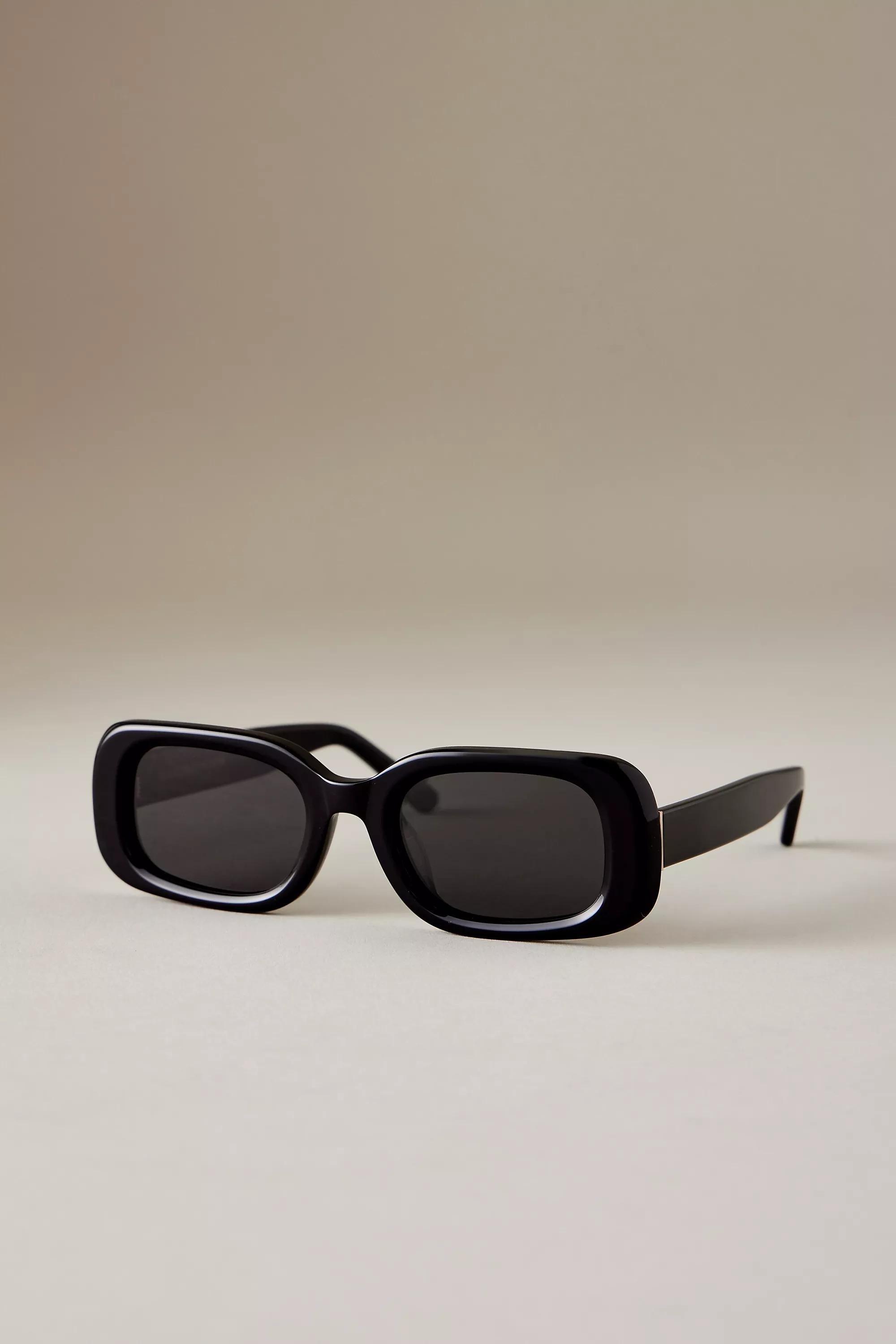 By Anthropologie The Margot Rectangular Polarised Sunglasses, Black, A501_0001, large image number 0