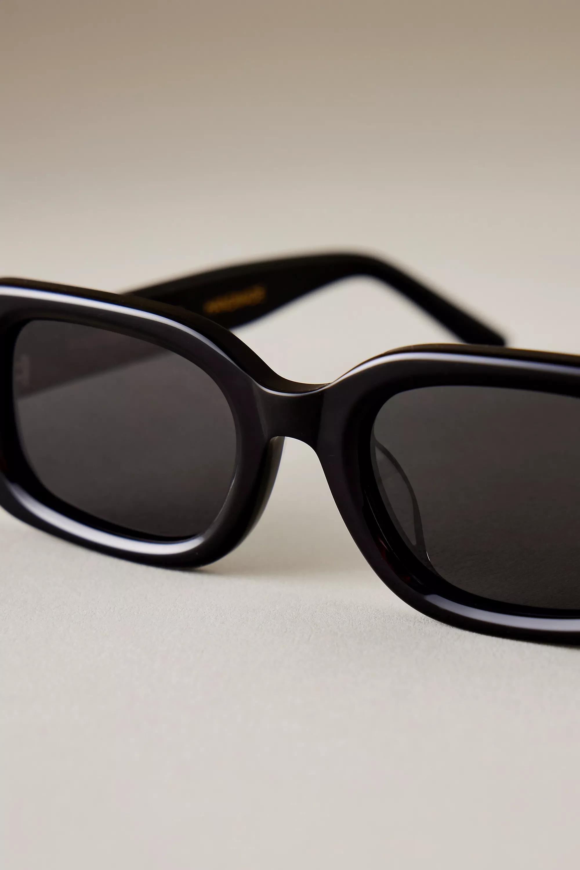 By Anthropologie The Margot Rectangular Polarised Sunglasses, Black, A501_0001, large image number 1