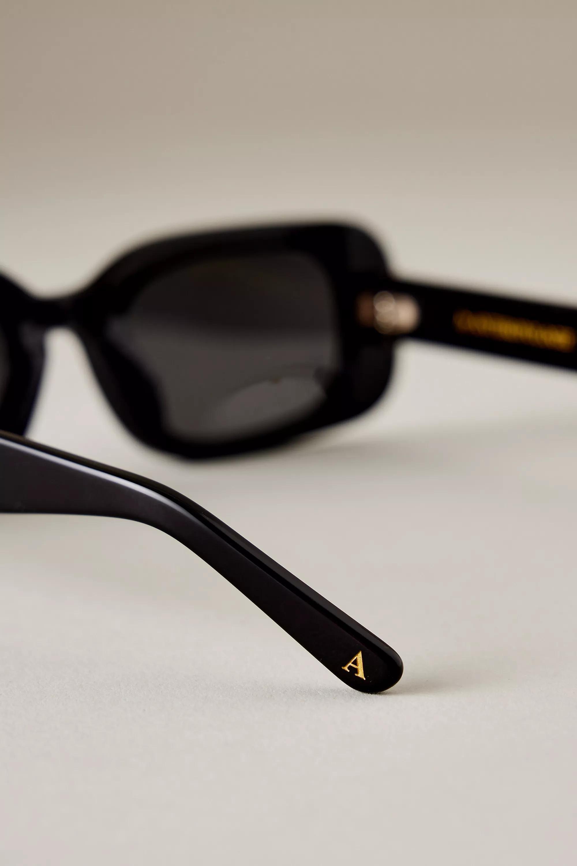 By Anthropologie The Margot Rectangular Polarised Sunglasses, Black, A501_0001, large image number 2