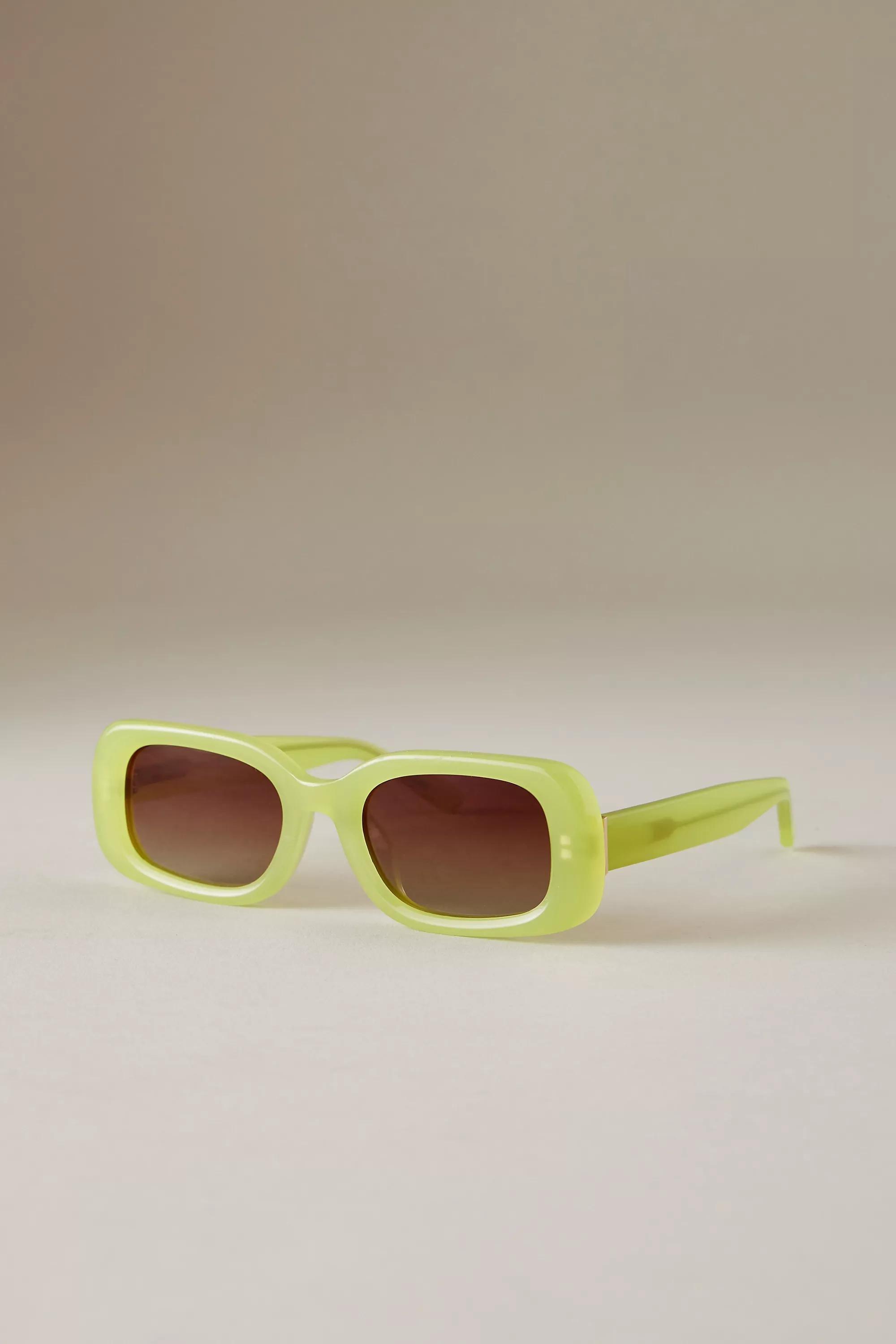 By Anthropologie The Margot Rectangular Polarised Sunglasses, Yellow, A501_0034, large image number 0