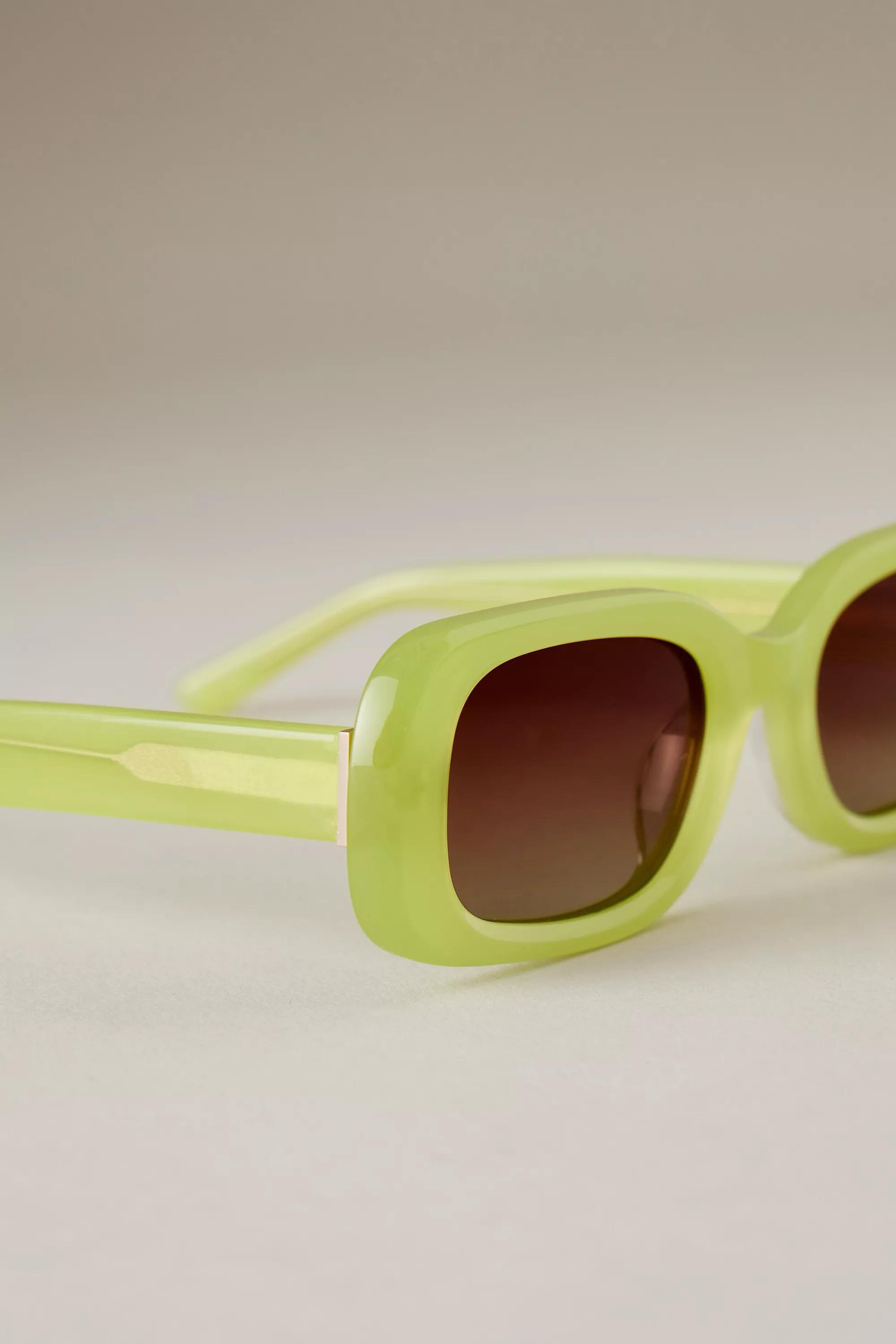 By Anthropologie The Margot Rectangular Polarised Sunglasses, Yellow, A501_0034, large image number 2