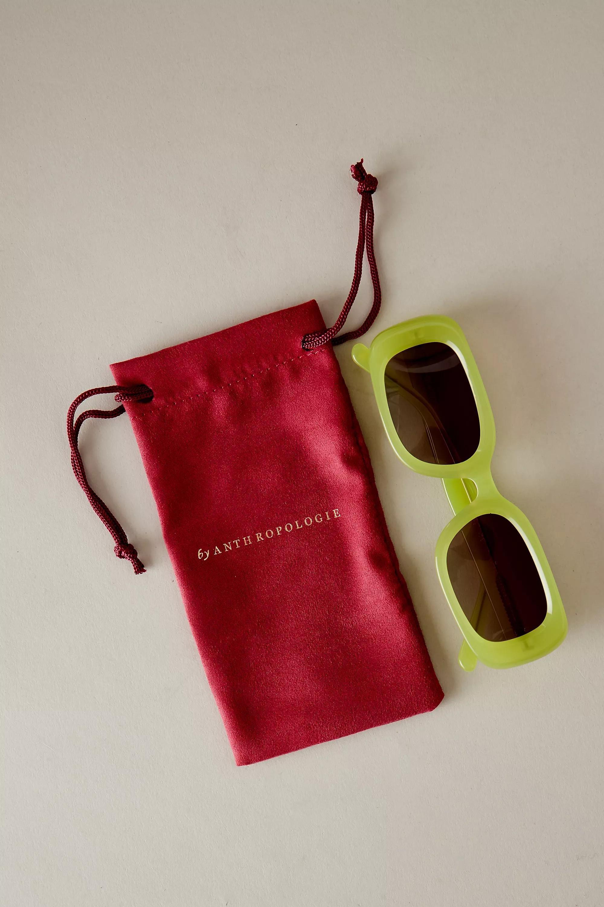 By Anthropologie The Margot Rectangular Polarised Sunglasses, Yellow, A501_0034, large image number 5