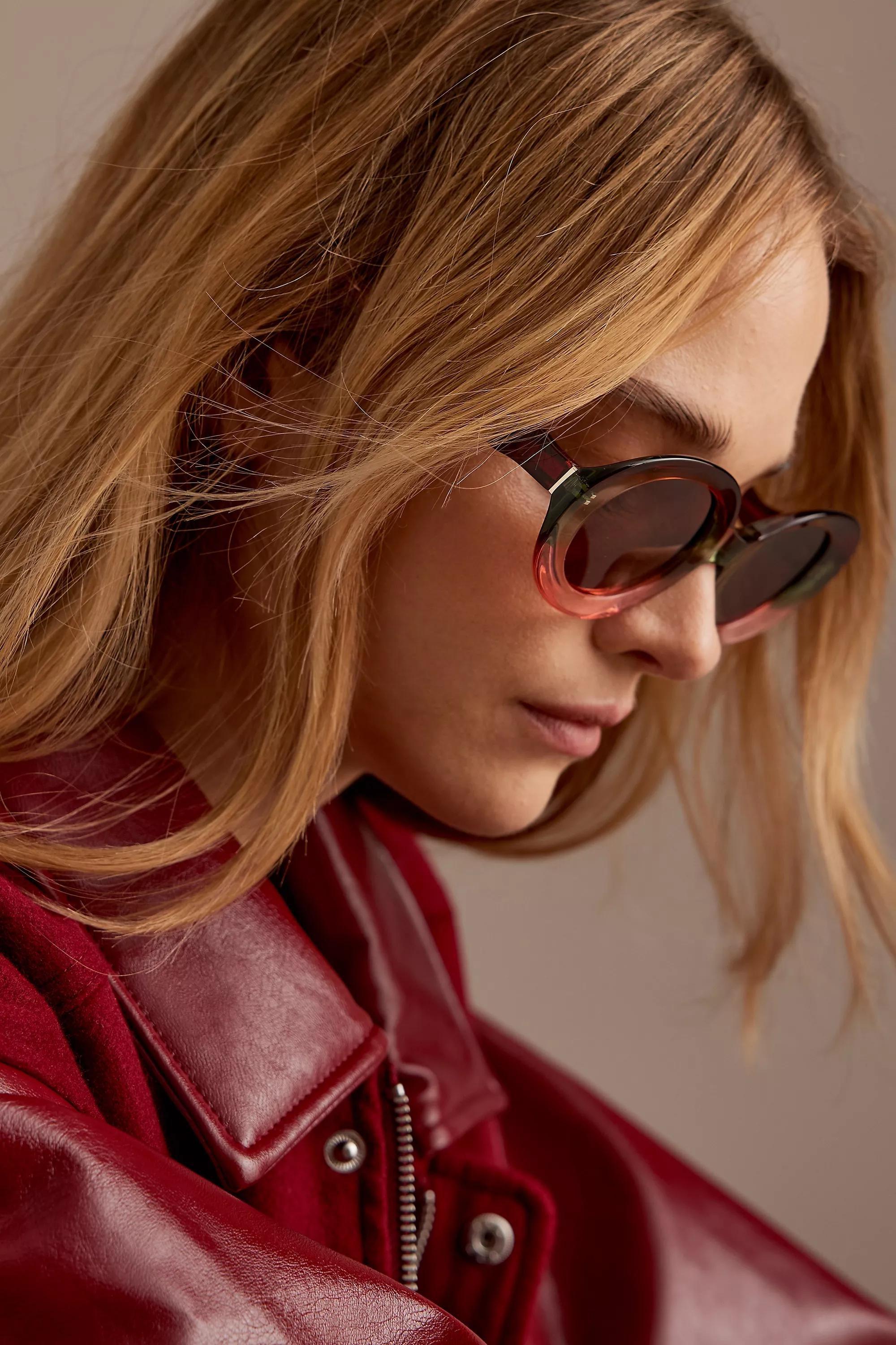 The Lola Ombre Oval Sunglasses, Red, A501_0060, large image number 1