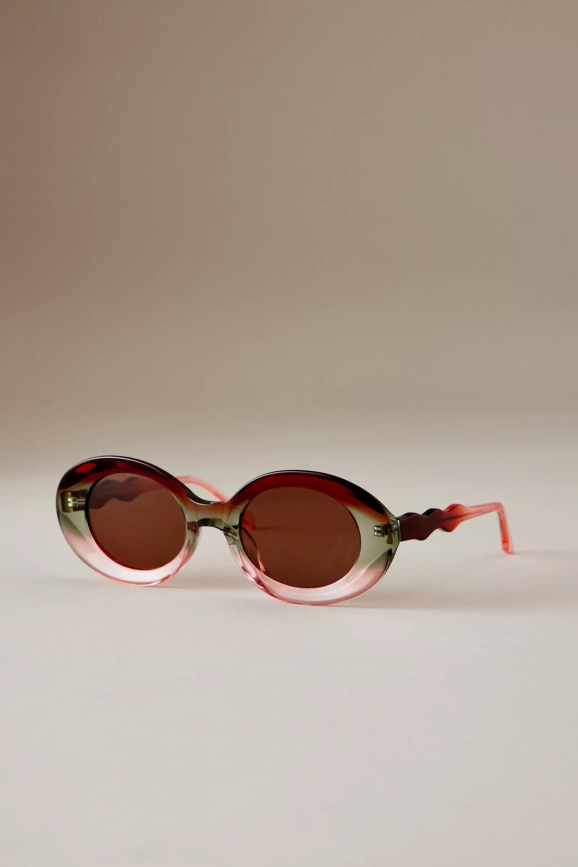 The Lola Ombre Oval Sunglasses, Red, A501_0060, large image number 2