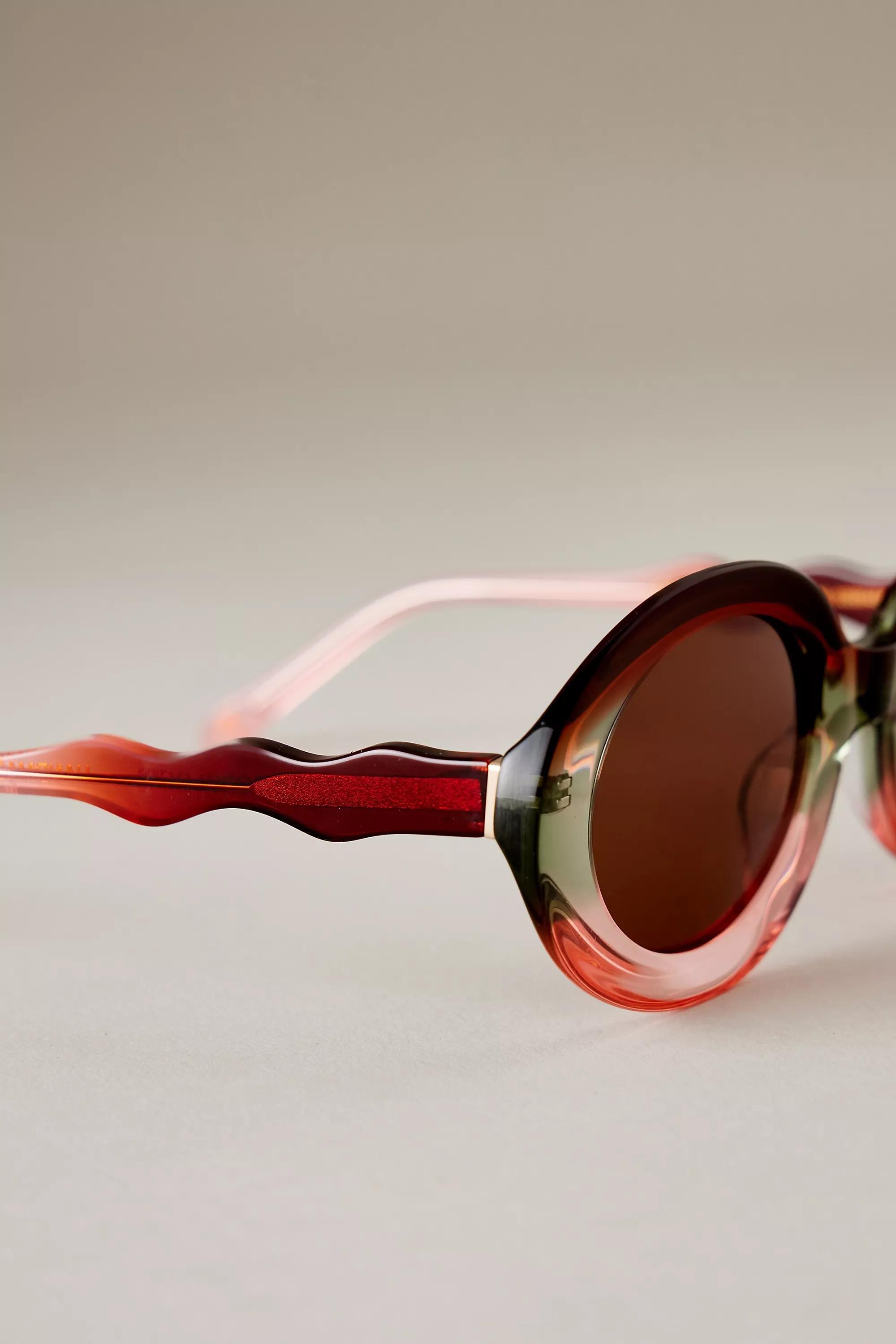 The Lola Ombre Oval Sunglasses, Red, A501_0060, large image number 3