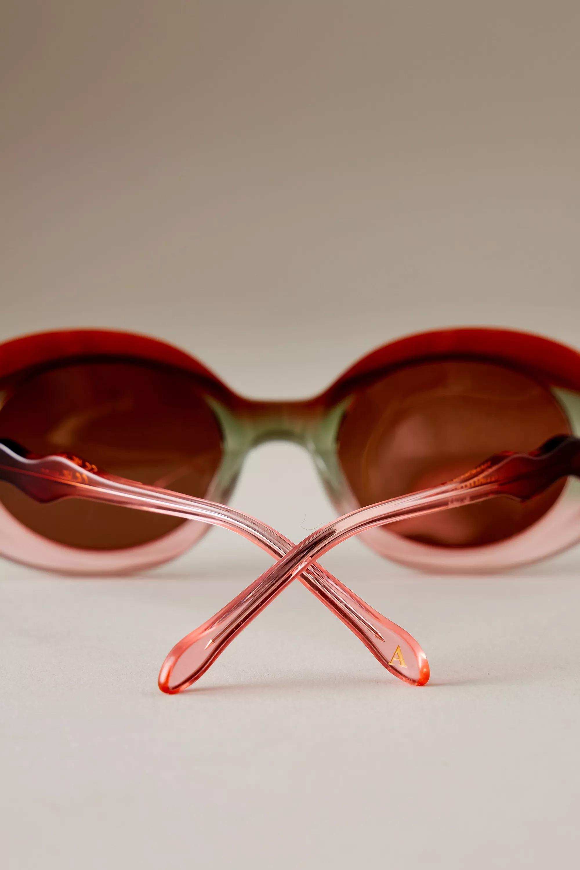 The Lola Ombre Oval Sunglasses, Red, A501_0060, large image number 4