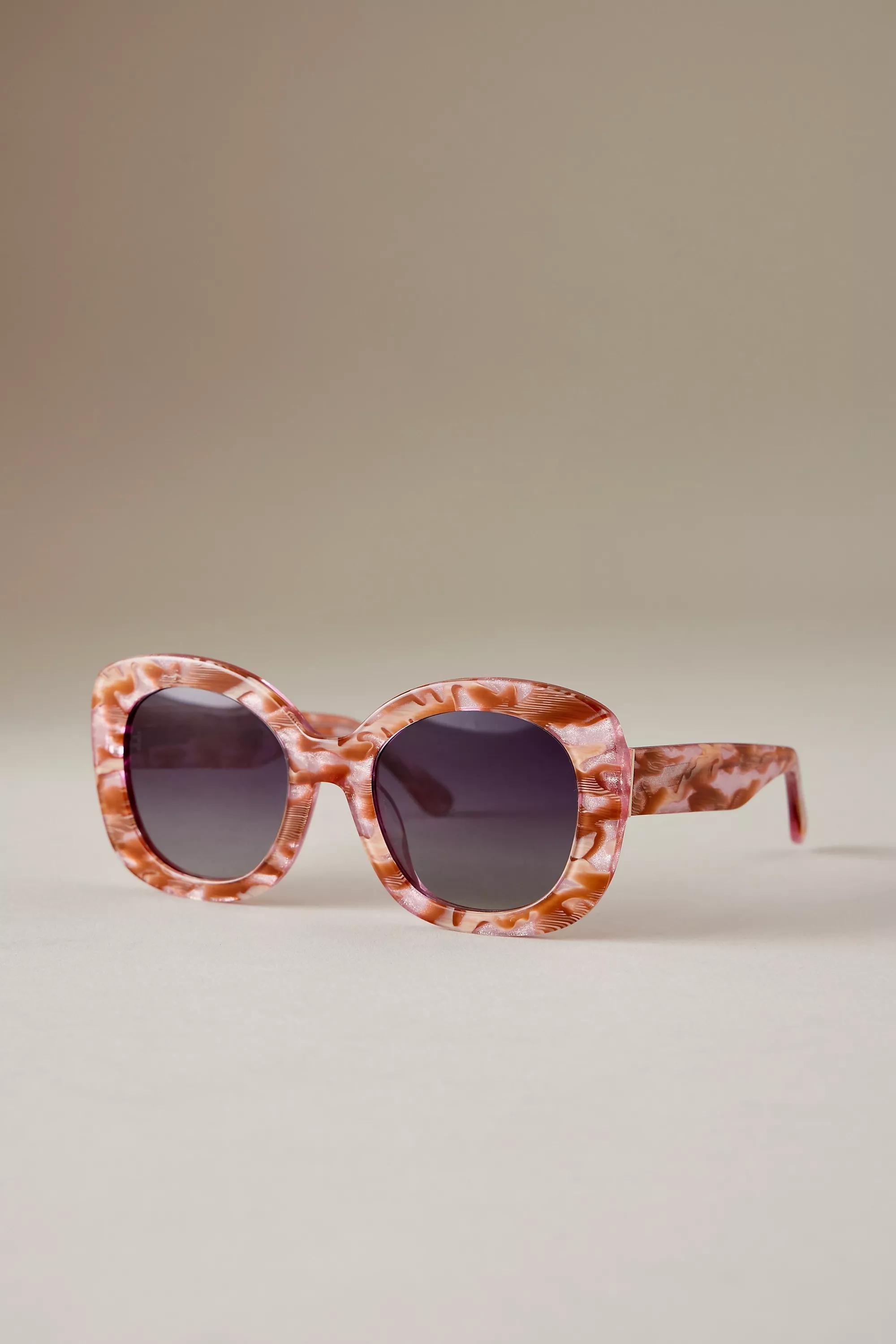 Anthropologie - By Anthropologie The Dahlia Oversized Polarised Sunglasses, Multicolour