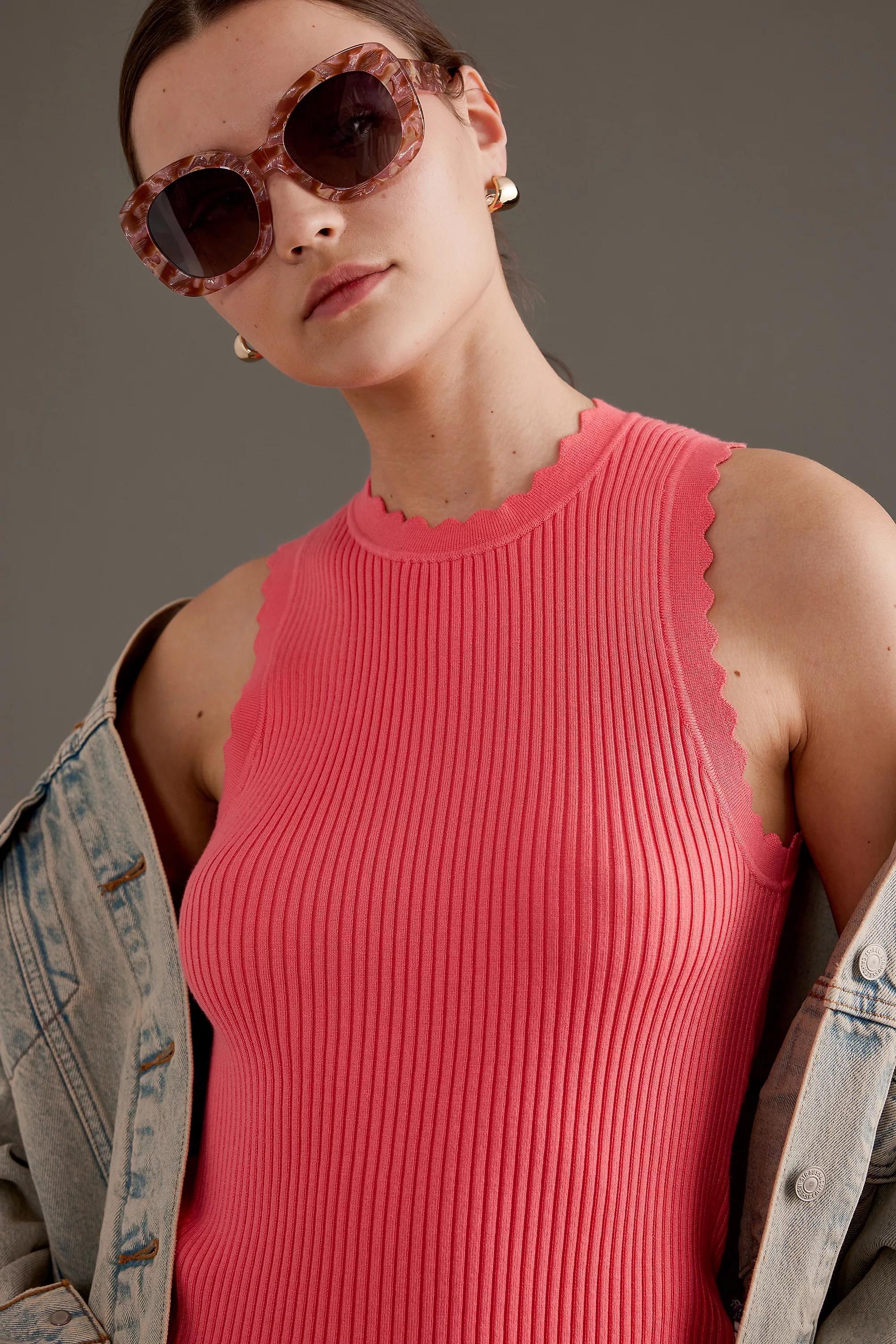 By Anthropologie The Dahlia Oversized Polarised Sunglasses, Multicolour, A501_0000, large image number 1