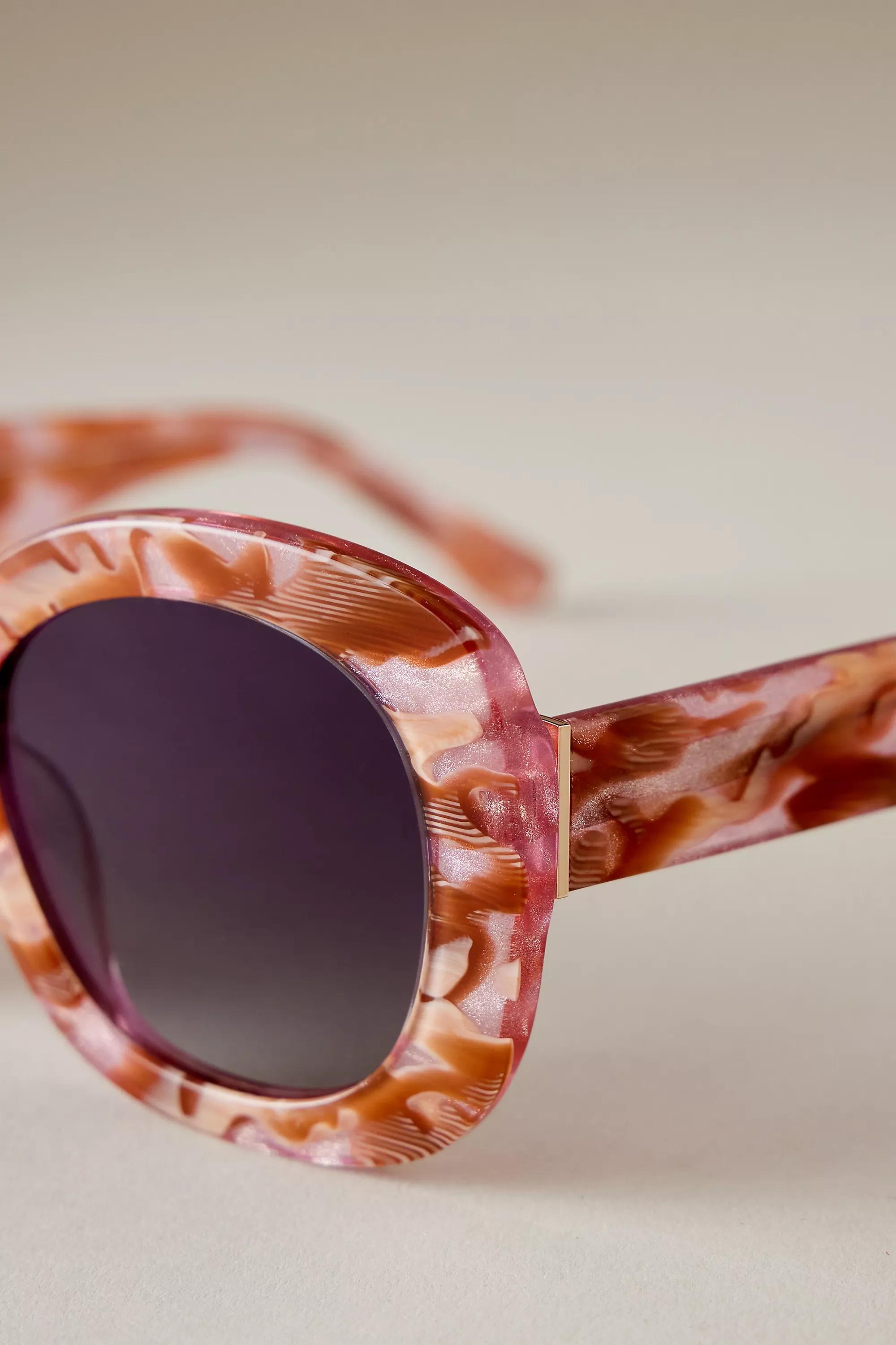 By Anthropologie The Dahlia Oversized Polarised Sunglasses, Multicolour, A501_0000, large image number 2