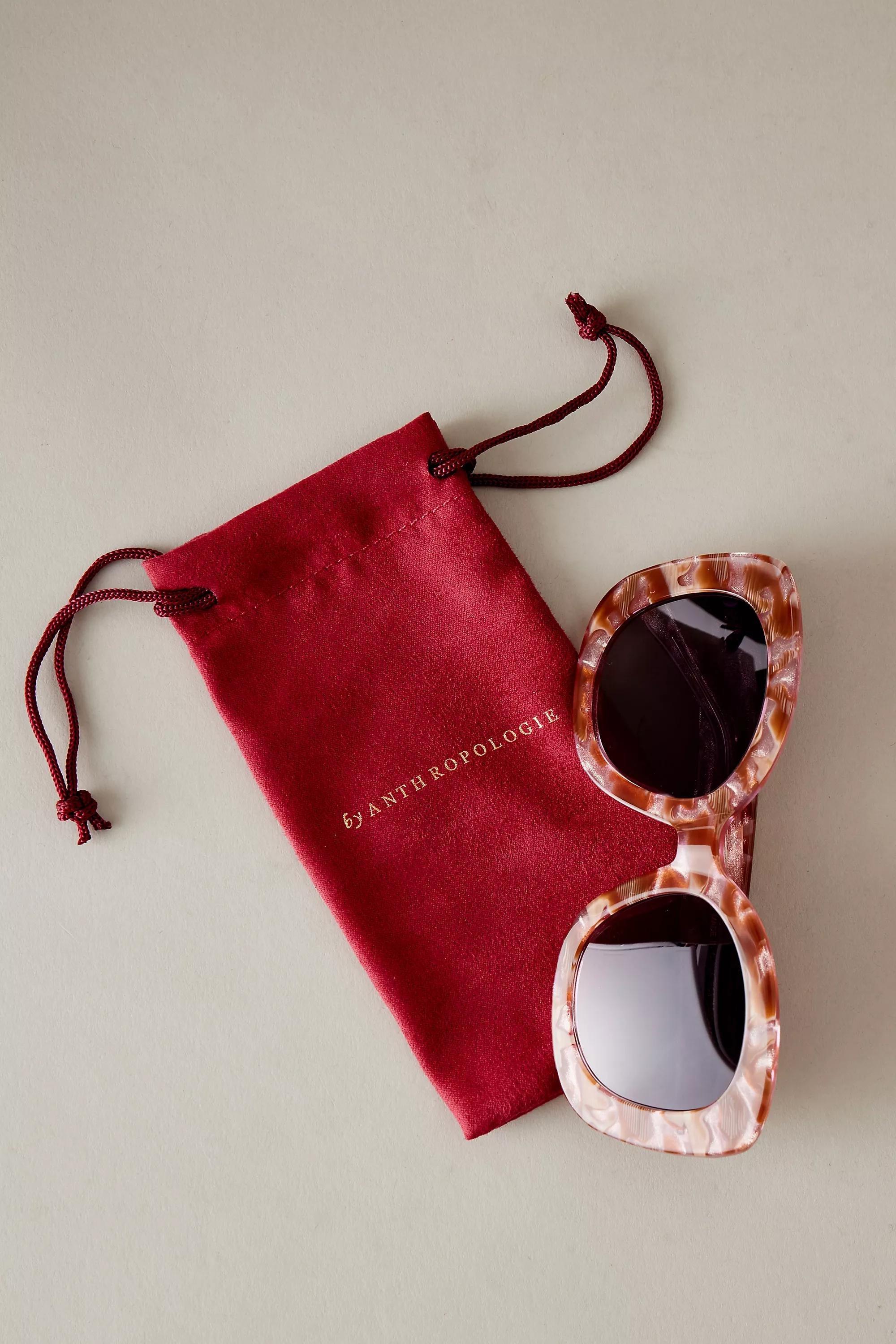 By Anthropologie The Dahlia Oversized Polarised Sunglasses, Multicolour, A501_0000, large image number 5
