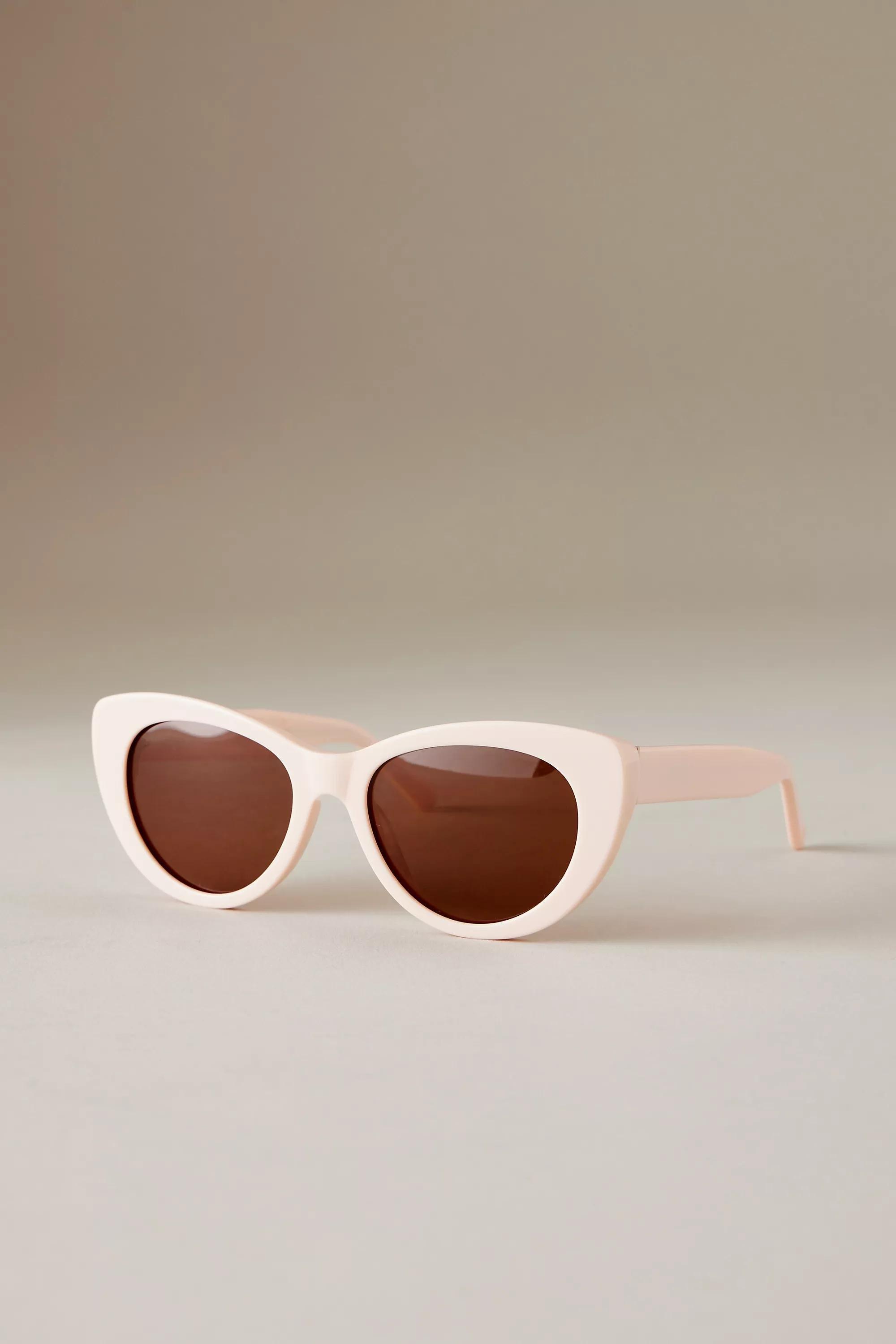 By Anthropologie The Fleur Cat Eye Polarised Sunglasses, Cream, A501_0012, large image number 0