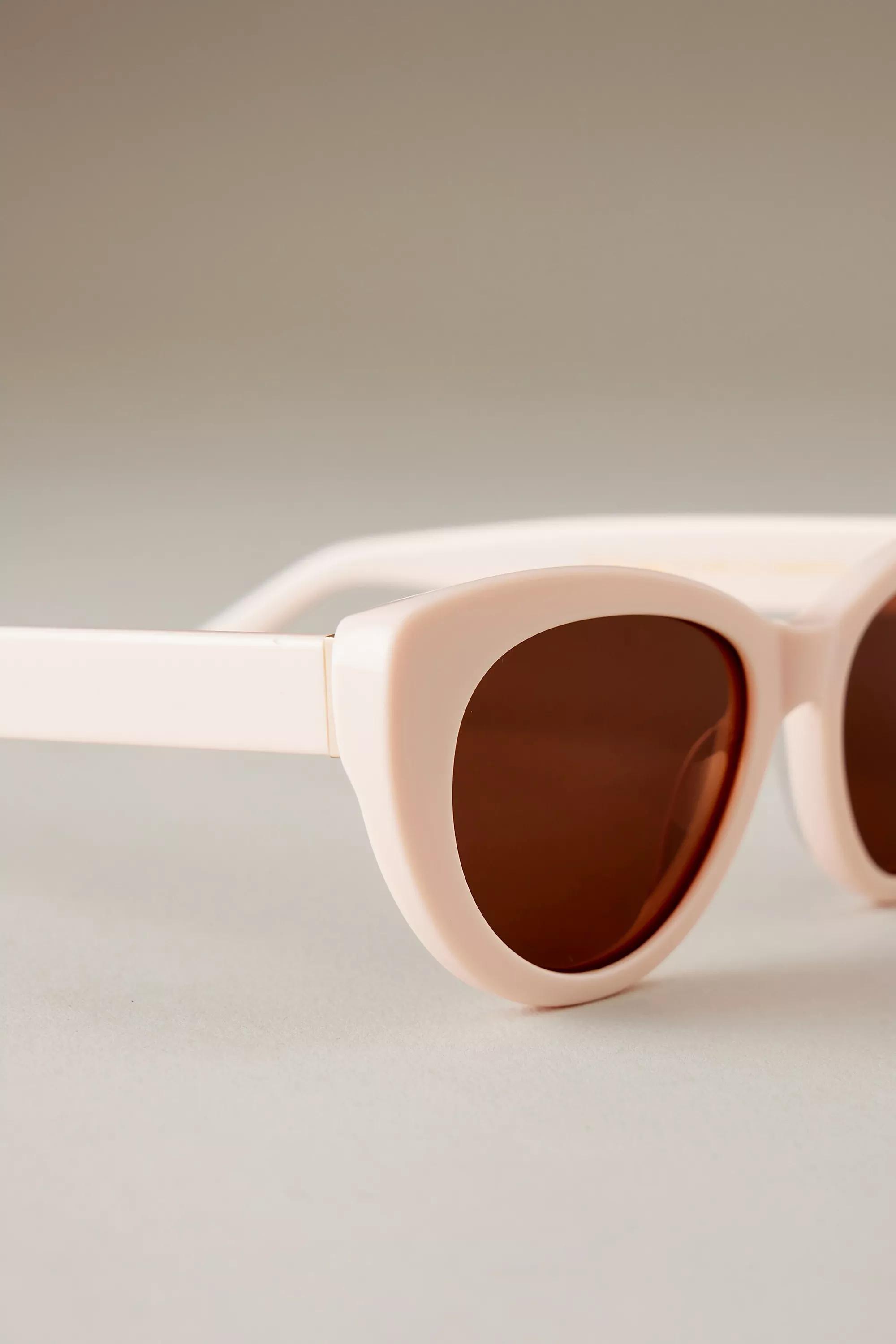 By Anthropologie The Fleur Cat Eye Polarised Sunglasses, Cream, A501_0012, large image number 1