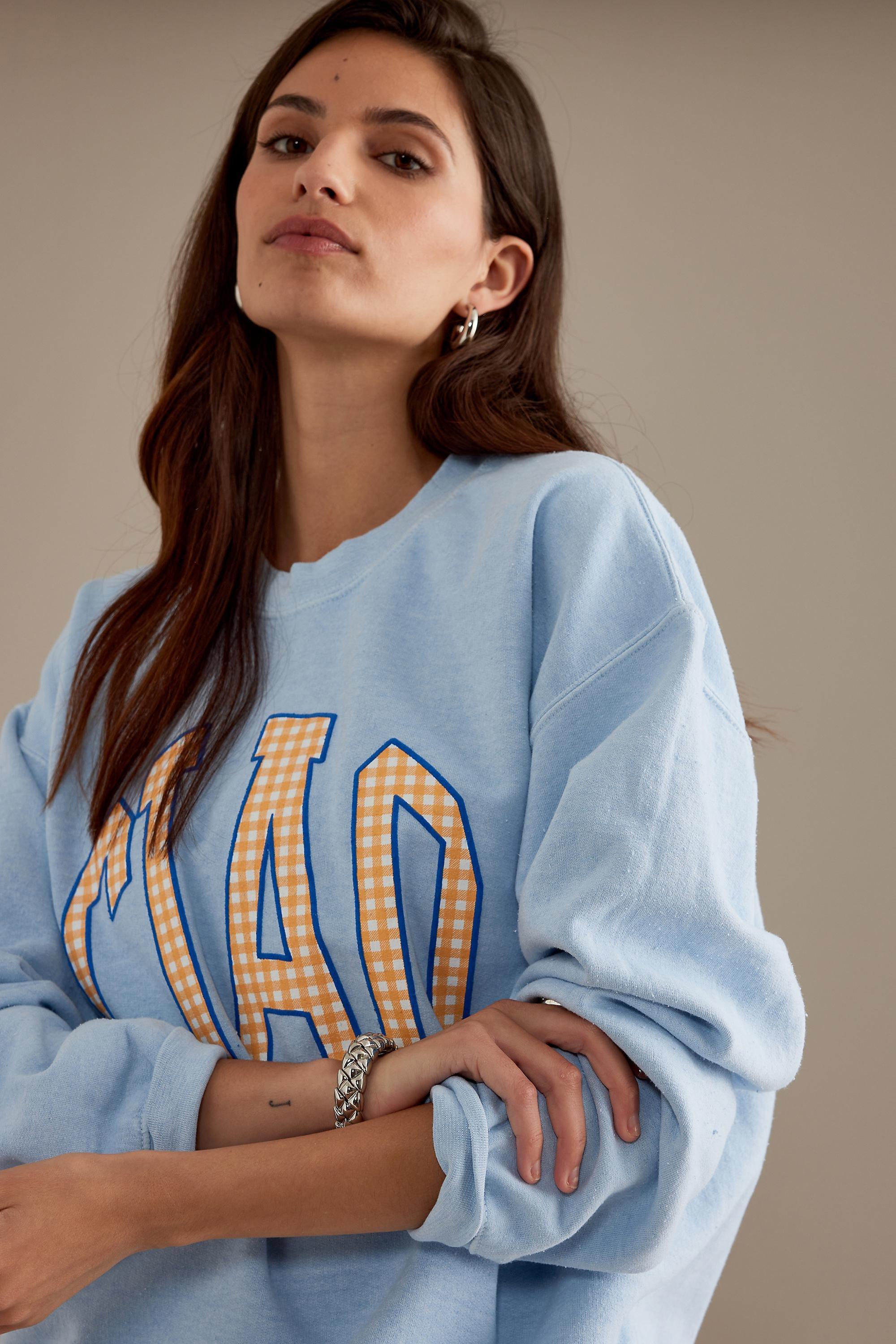 Anthropologie Graphic Print Oversized Casual, Blue, , large image number 3