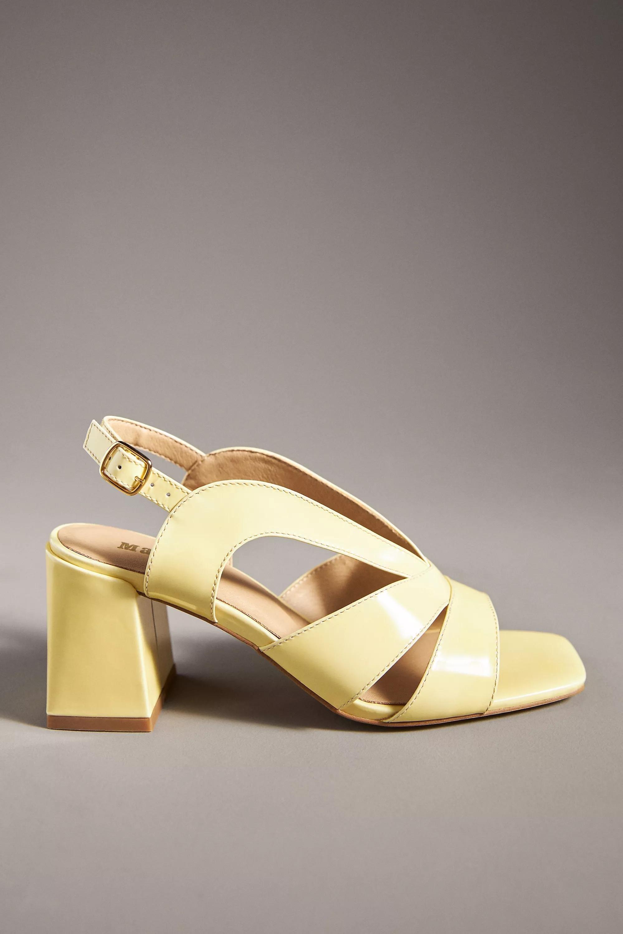 Maeve Leather Slingback Heels, Yellow, , large image number 0