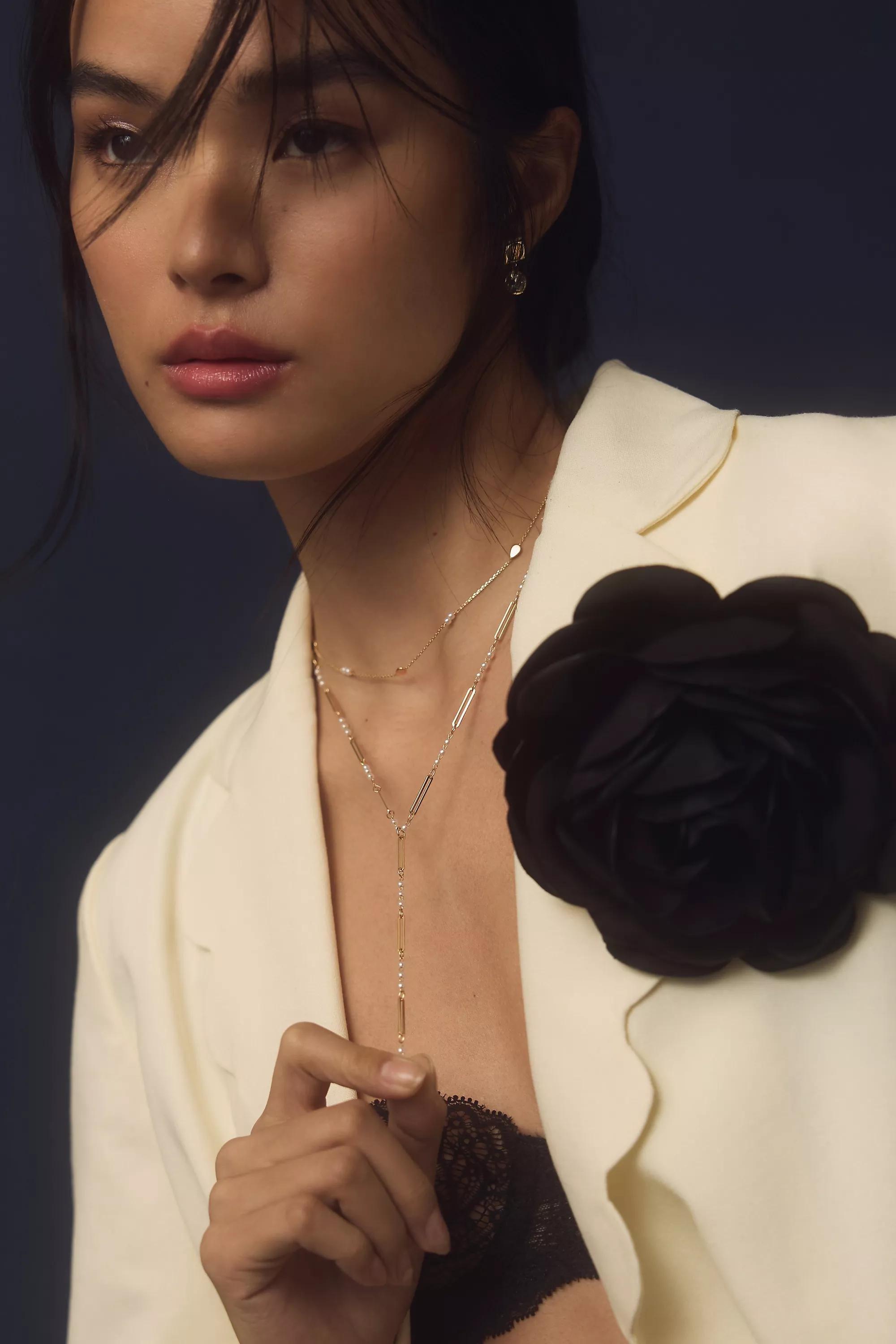 Gold-Plated Camp Icon Beaded Necklaces, Set Of 3, Pearl, A501_0017, large image number 0