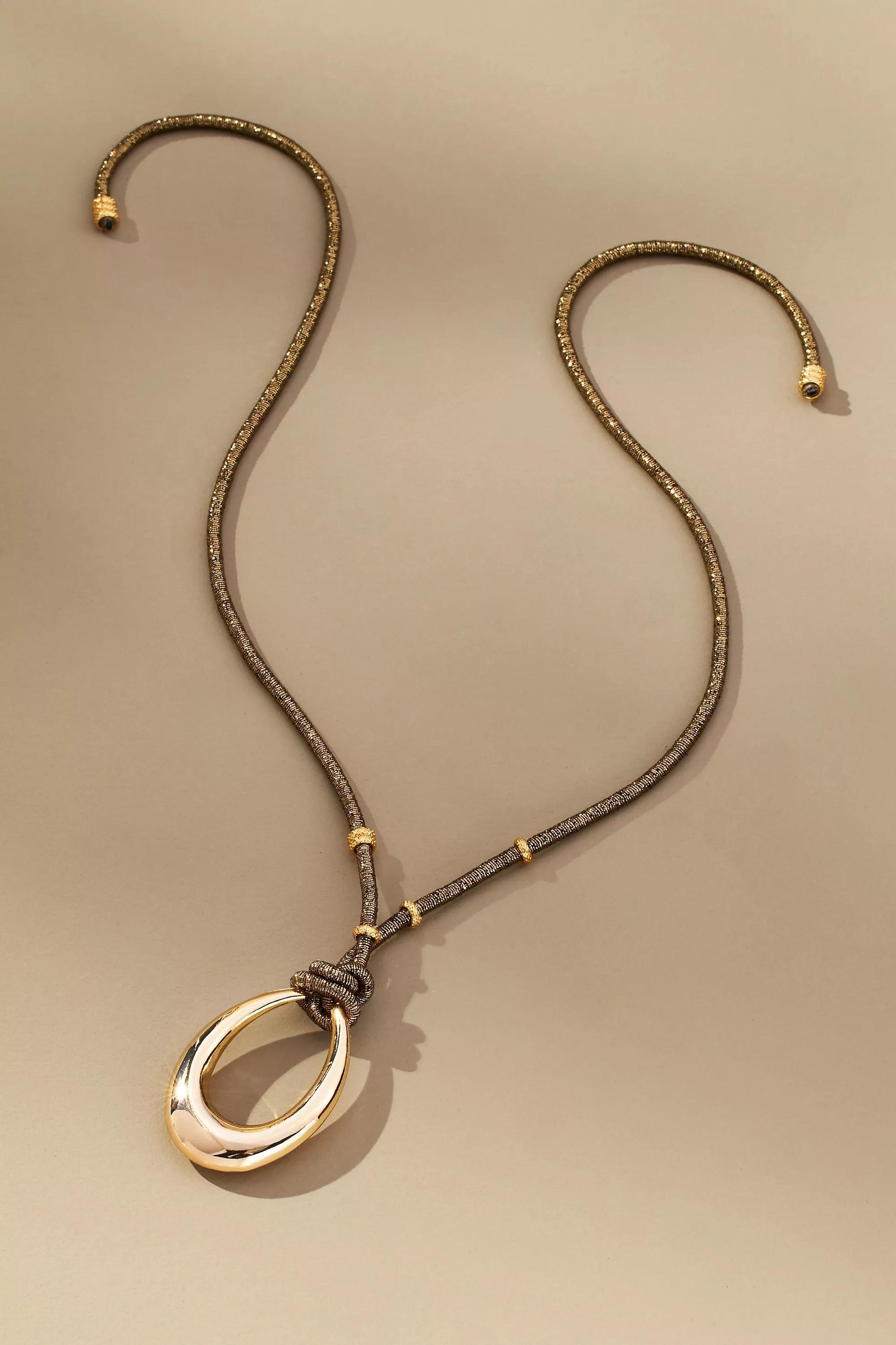 Nakamol Oval Pendant Cord Necklace, Bronze, A501_0027, large image number 3