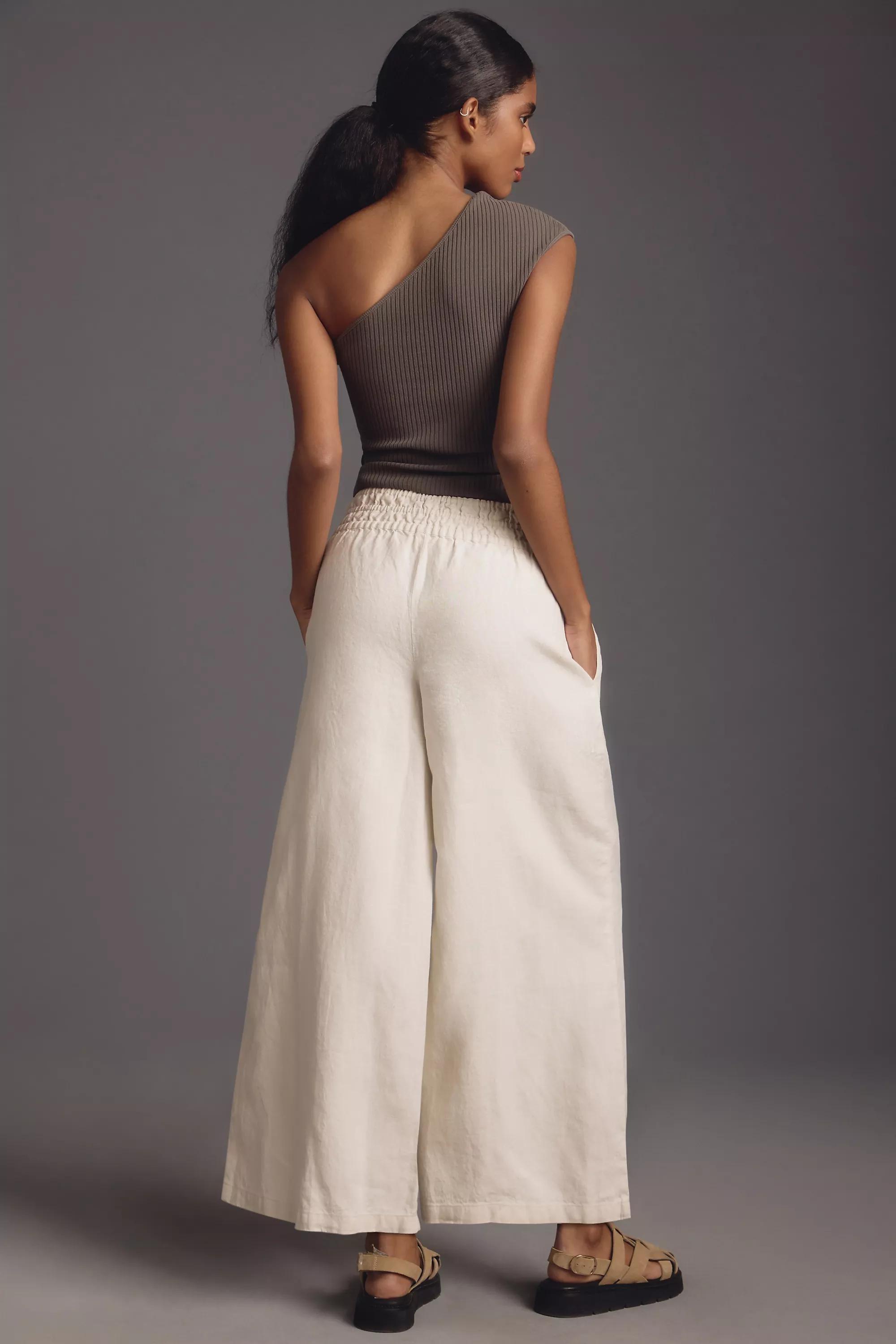 The Somerset Pull-On Linen Trousers, Cream, , large image number 2