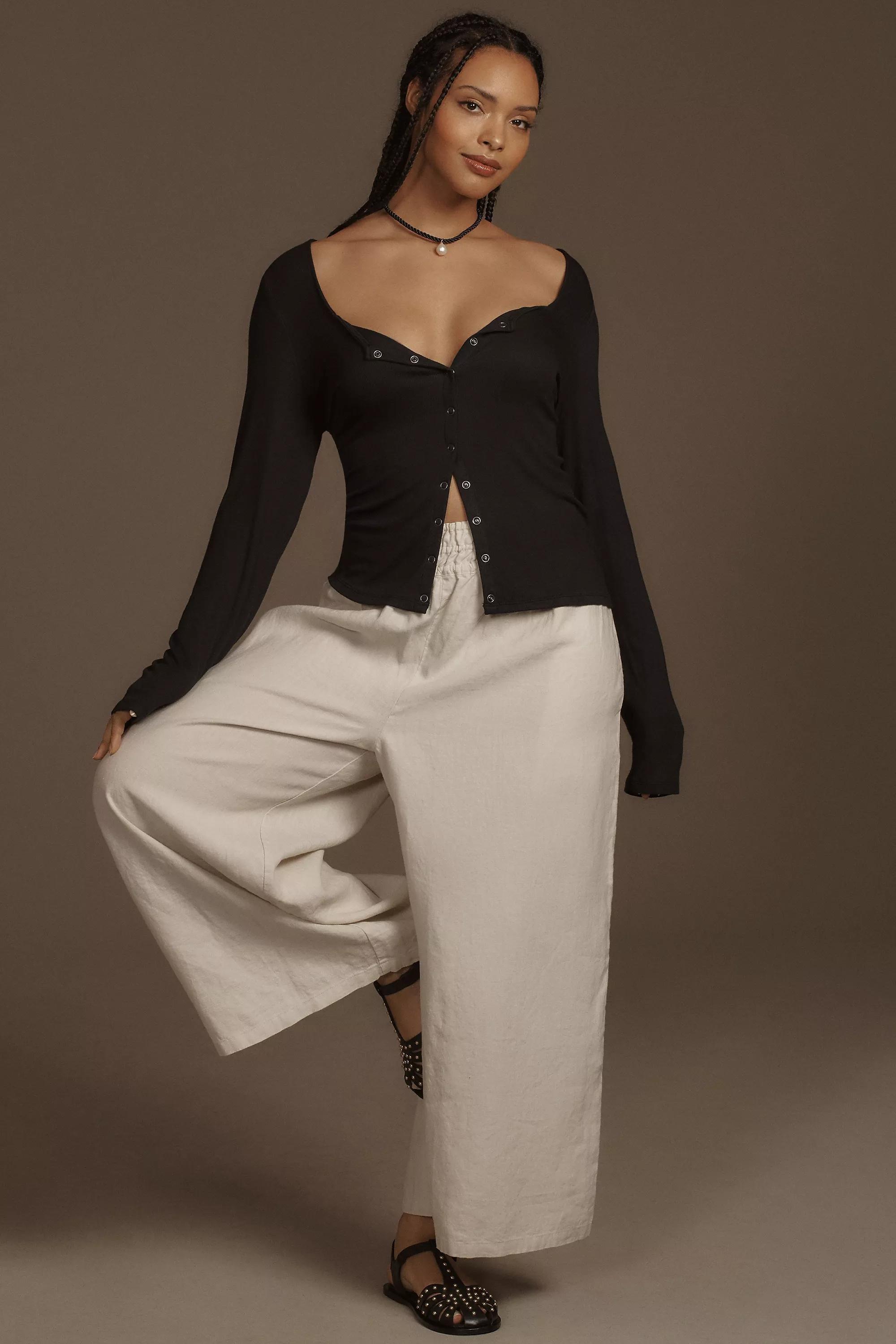 The Somerset Pull-On Linen Trousers, Cream, , large image number 4