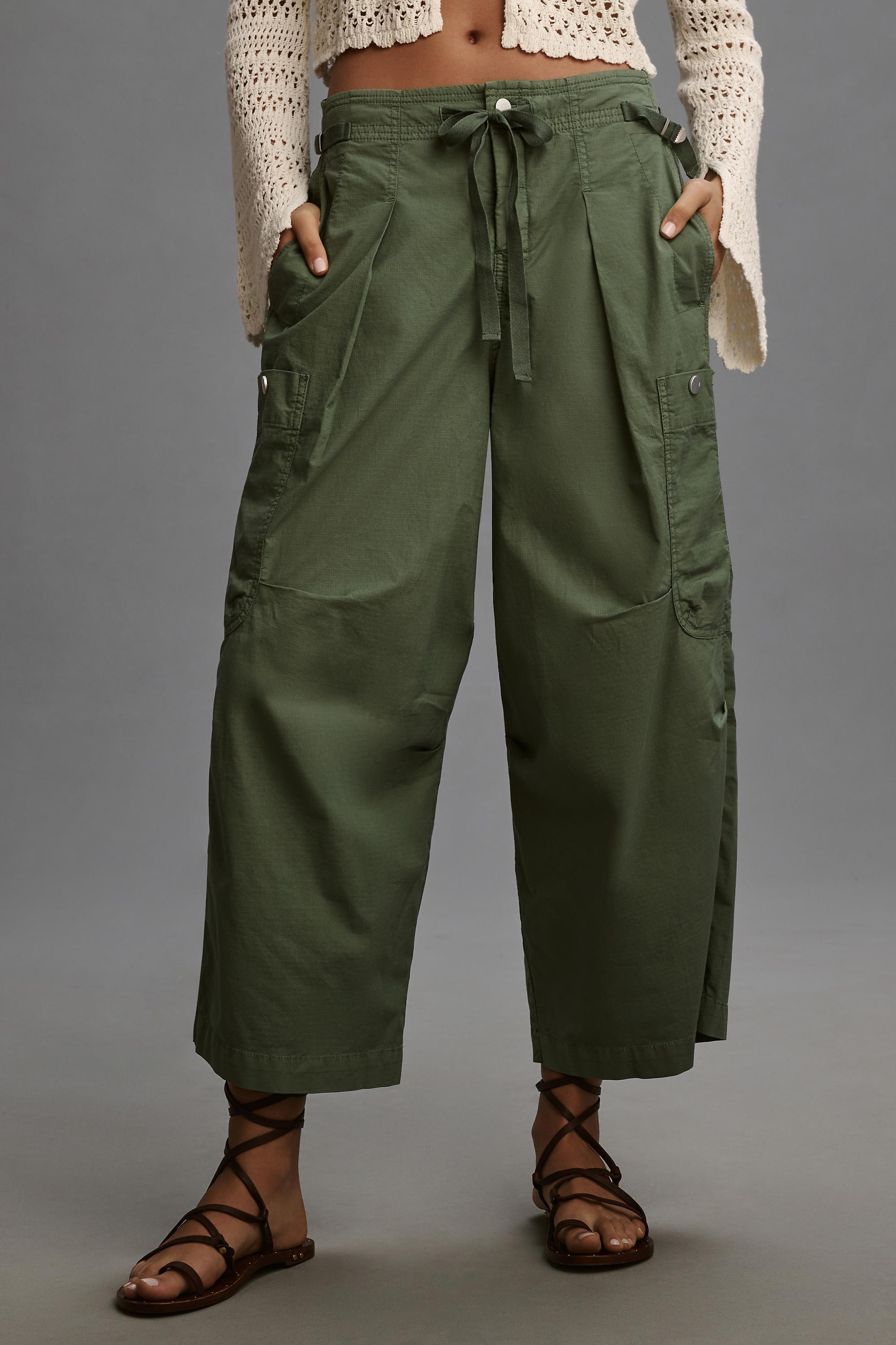 Pilcro Slouchy Tapered Trousers, Green, , large image number 1