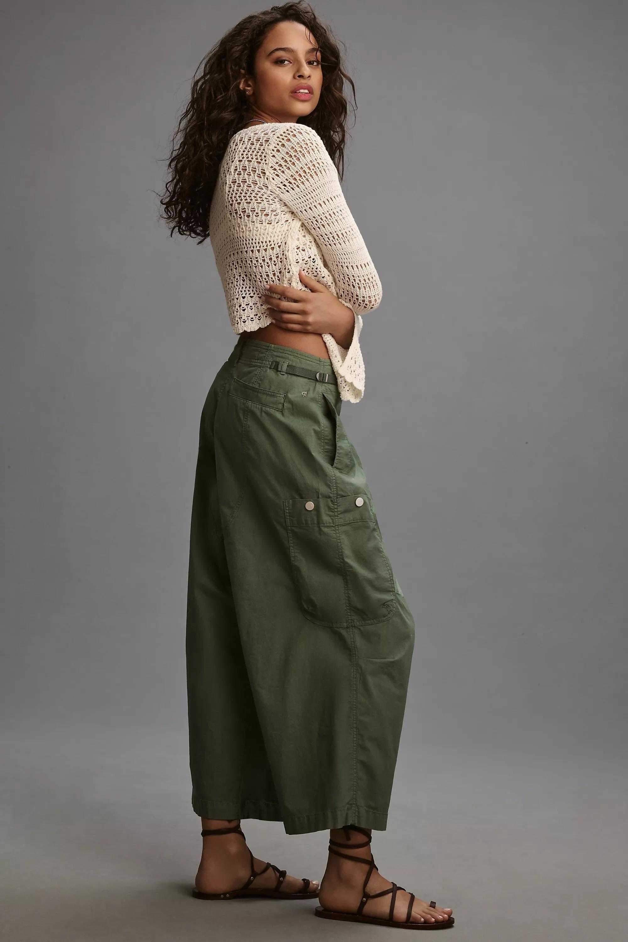 Pilcro Slouchy Tapered Trousers, Green, , large image number 2