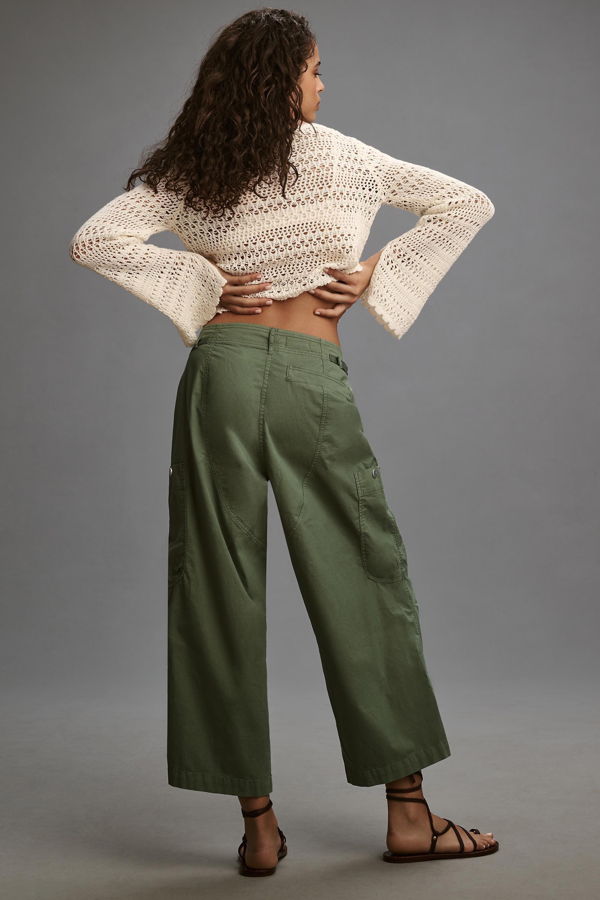 Pilcro Slouchy Tapered Trousers, Green, , large image number 4