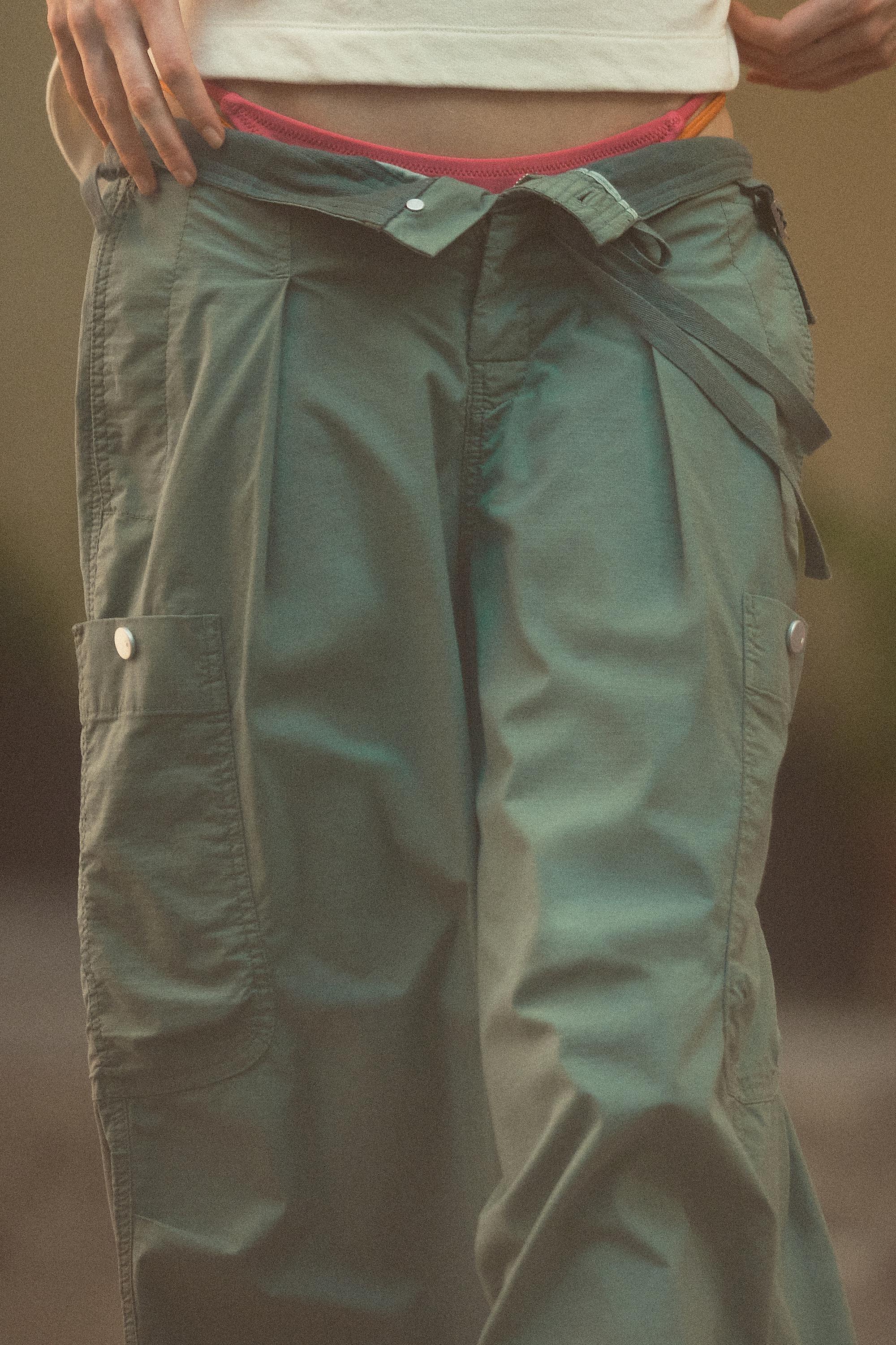 Pilcro Slouchy Tapered Trousers, Green, , large image number 5