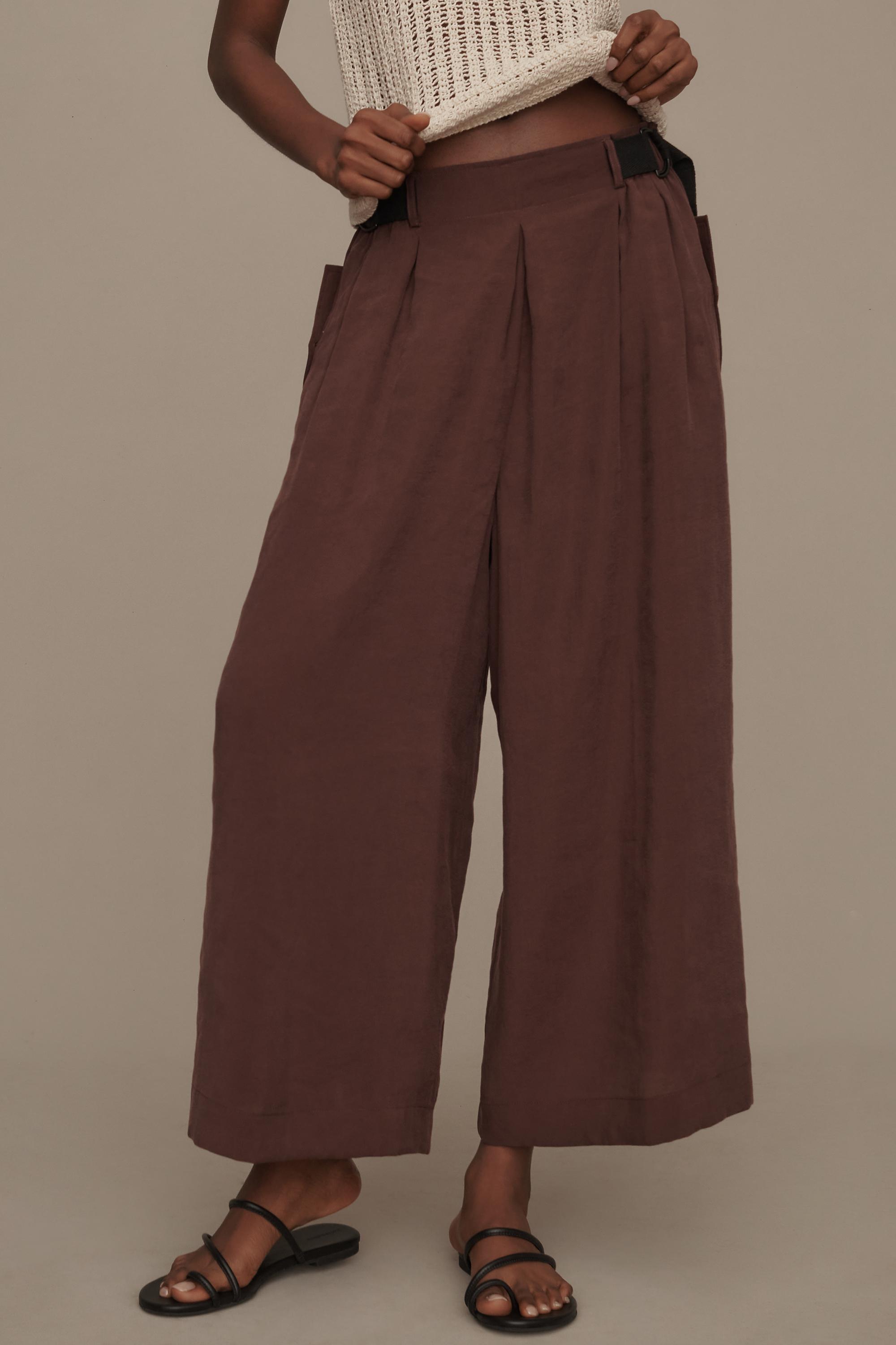 Anthropologie Plain Casual Trousers, Brown, , large image number 1