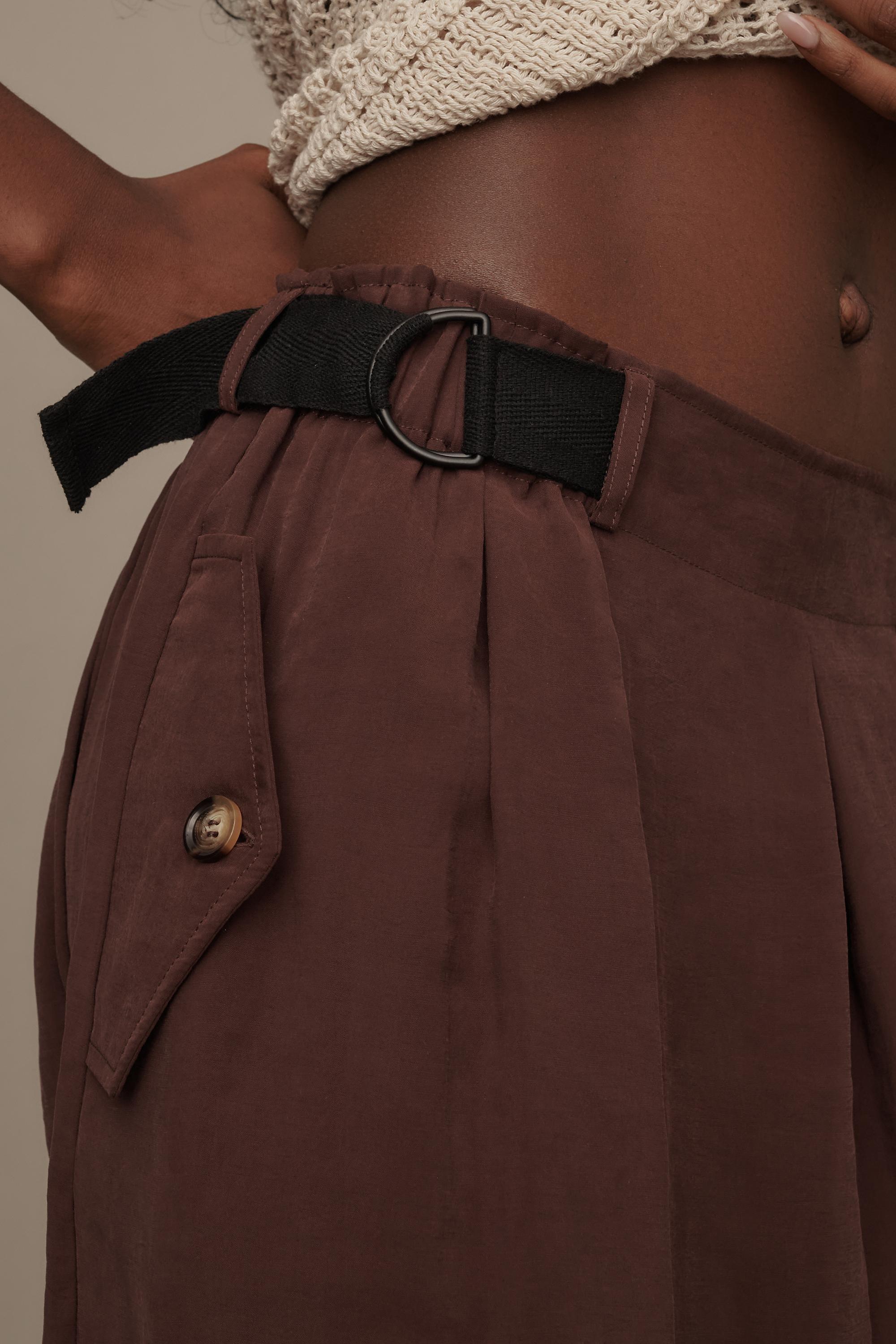 Anthropologie Plain Casual Trousers, Brown, , large image number 3