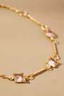 Anthropologie - Gold-Plated Square Crystal Chain Bracelets, Pink